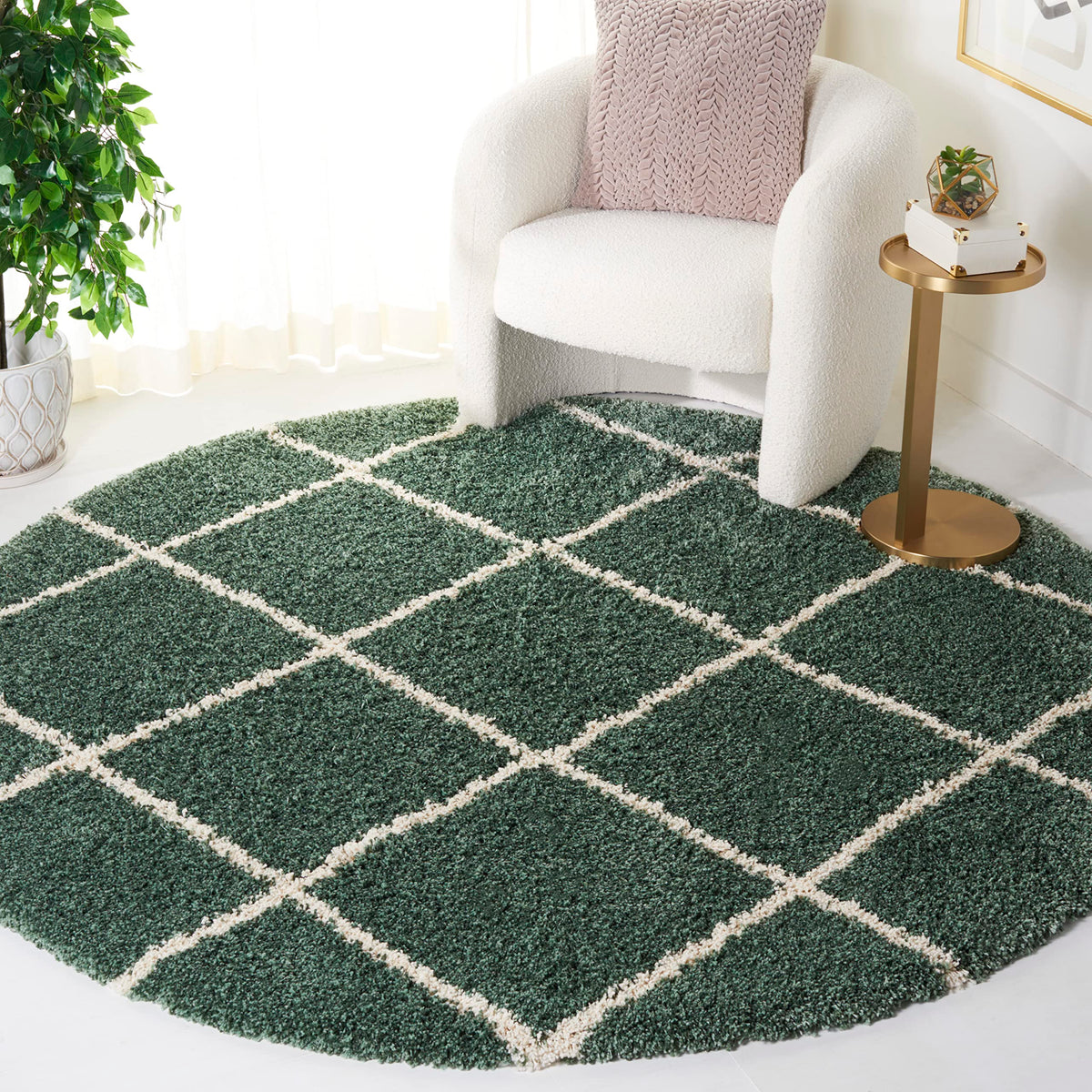 SAFAVIEH Hudson Shag Accent Rug 3'x5', Soft Plush Grey & Beige SGH281J