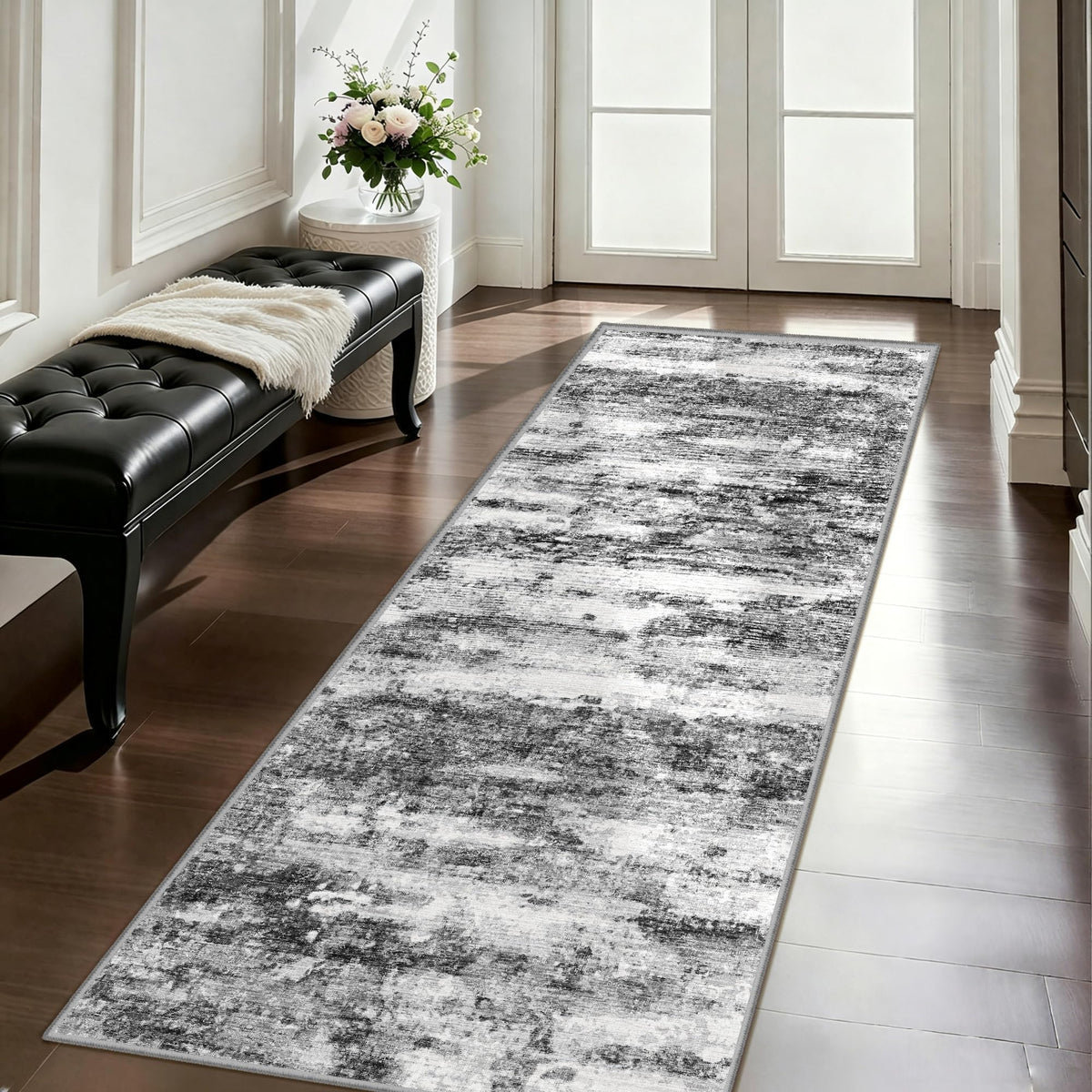 5x7 Area Rugs - Ultra-Thin Washble Rugs,Non-Slip Low Pile Abstract Print Rugs for Living Room,Home Office Decor,Stain Resistant Machine Washable Area Rug