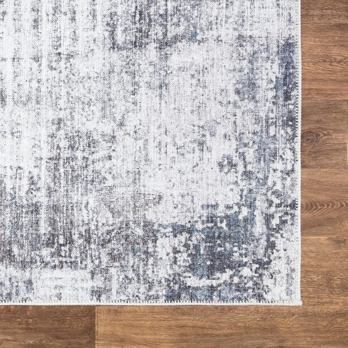 Bloom Rugs Washable Non-Slip 8' x 10' Rug - Gray/Charcoal/Blue Modern Abstract Area Rug for Living Room, Bedroom, Dining Room, and Kitchen - Exact Size: 8' x 10'