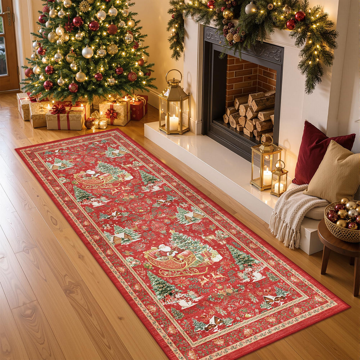 4x6 Area Rugs for Living Room, Non Slip Rugs for Bedroom, Beige