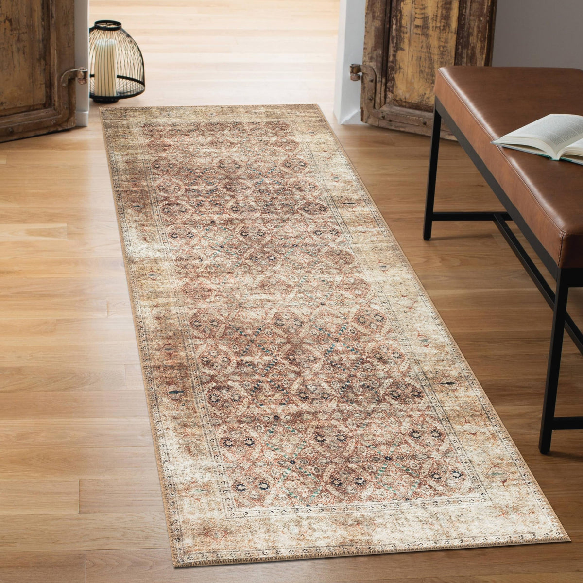 Keen Home Design Vintage Washable Entryway Rug, Non-Slip Low Pile, 3x5