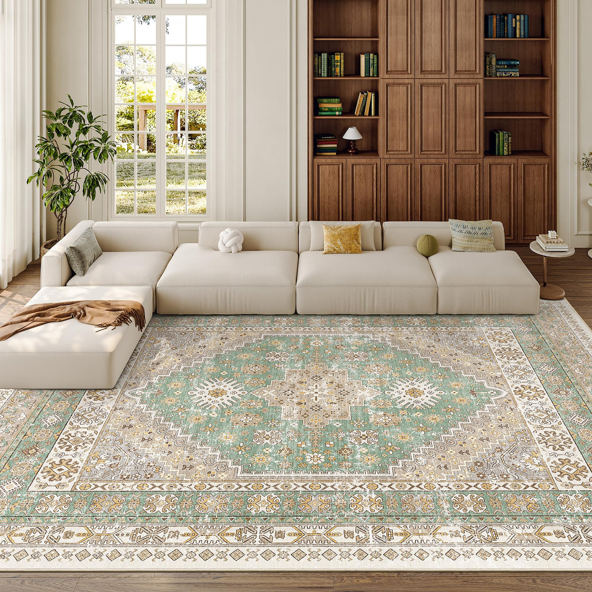 zesthome 5x7 Area Rugs for Living Room,Large Washable Rug,Orange