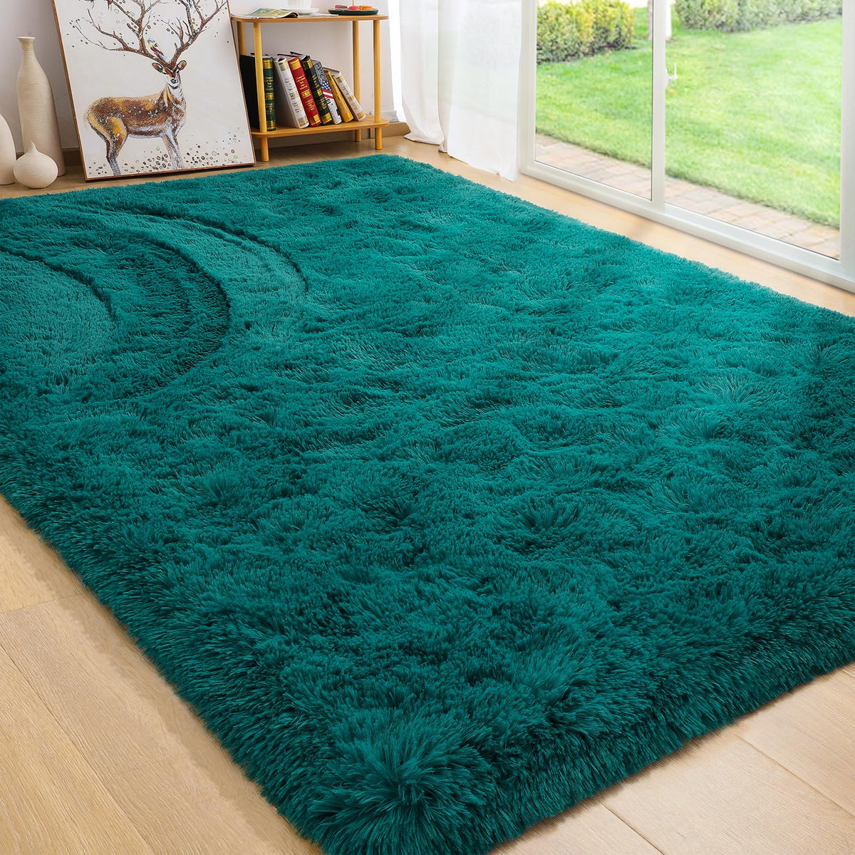 BENRON Cream White Fluffy Rugs for Living Room Bedroom 4x6, Washable