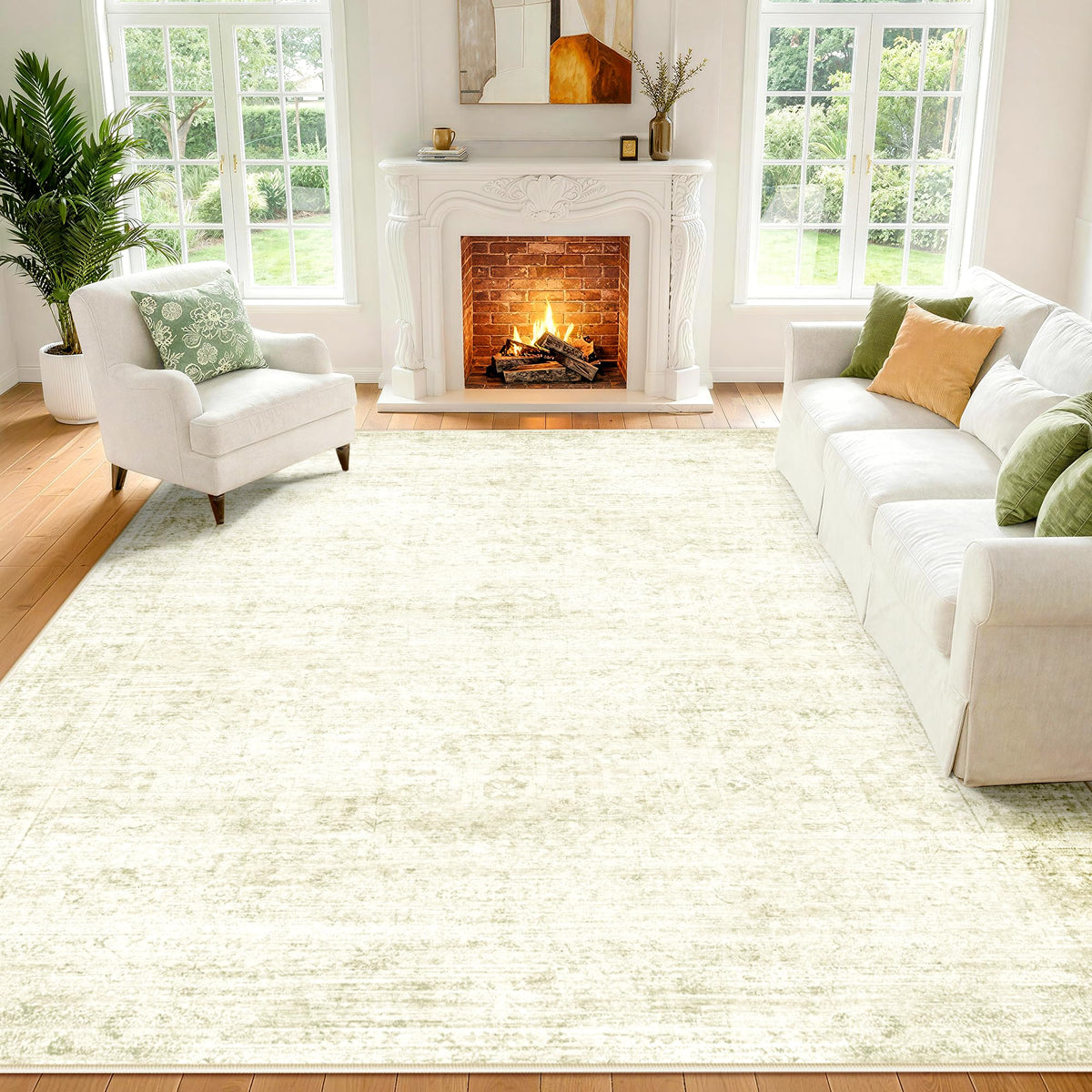 LIVELYGLOW 5x7 Washable Abstract Area Rug, Small Indoor Bedroom Dorm Rug