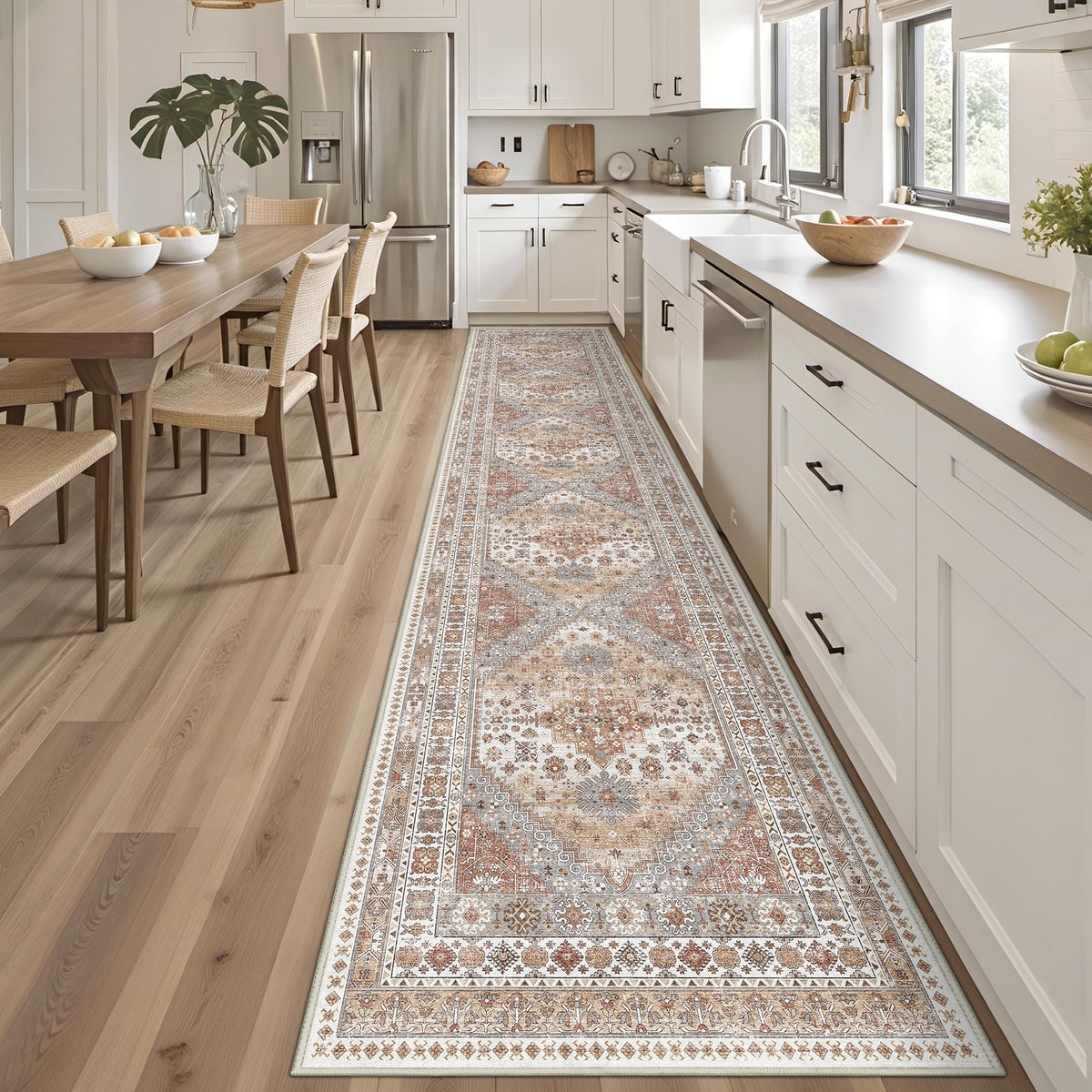 4x6 Area Rugs for Living Room, Non Slip Rugs for Bedroom, Beige
