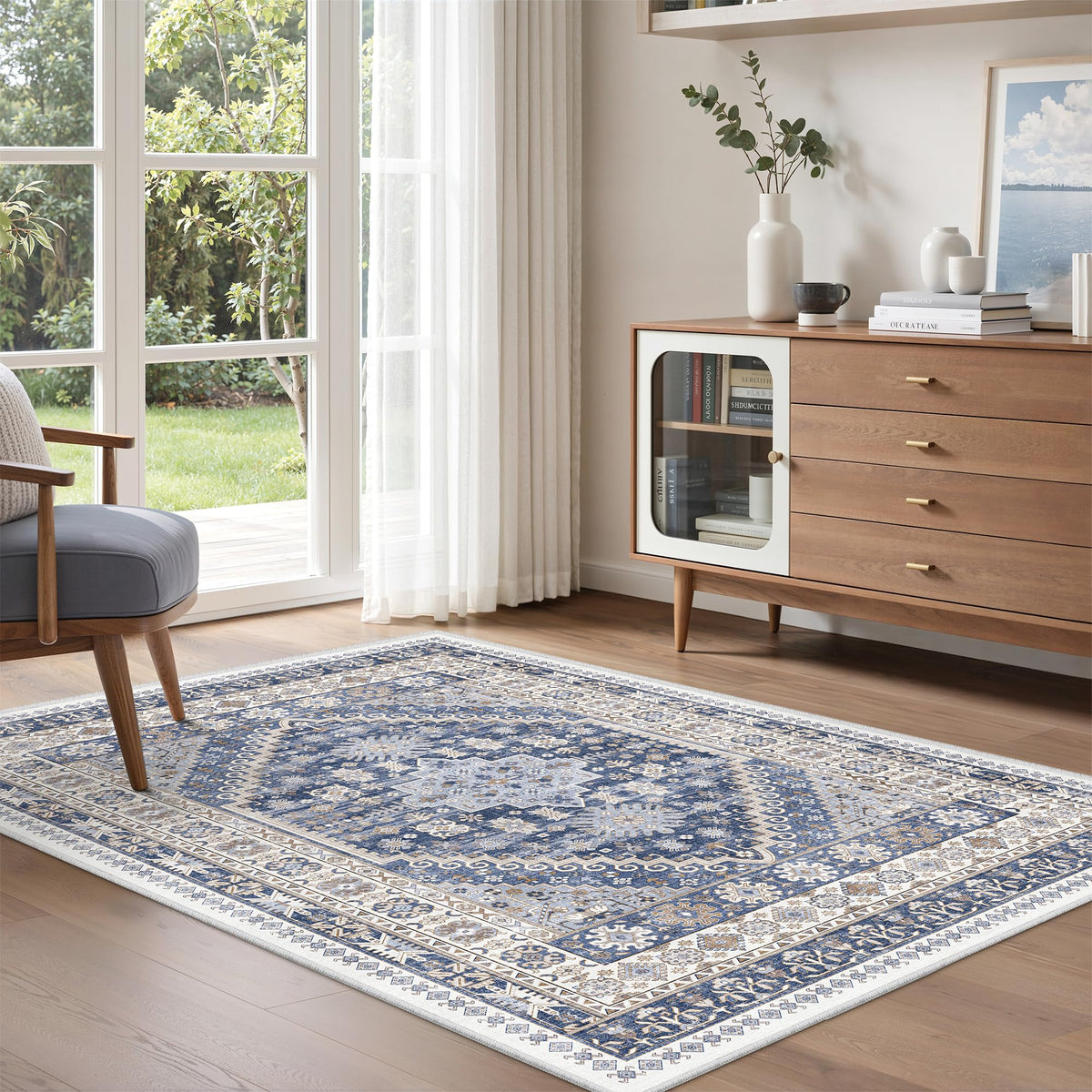 zesthome 5x7 Area Rugs for Living Room,Large Washable Rug,Orange