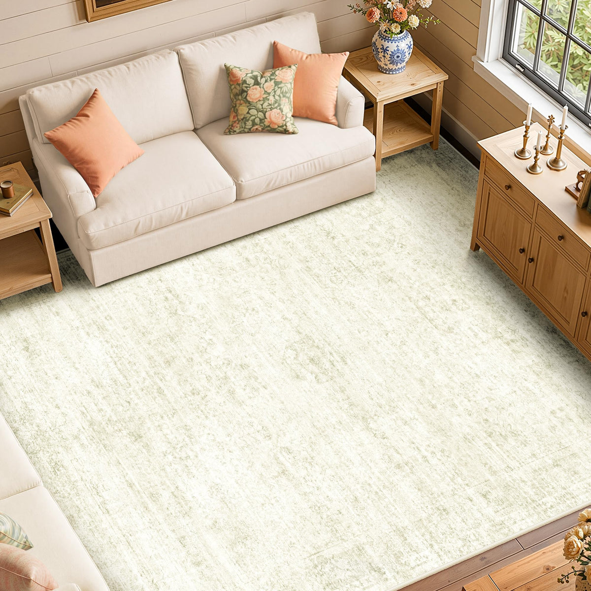 LIVELYGLOW 5x7 Washable Abstract Area Rug, Small Indoor Bedroom Dorm Rug