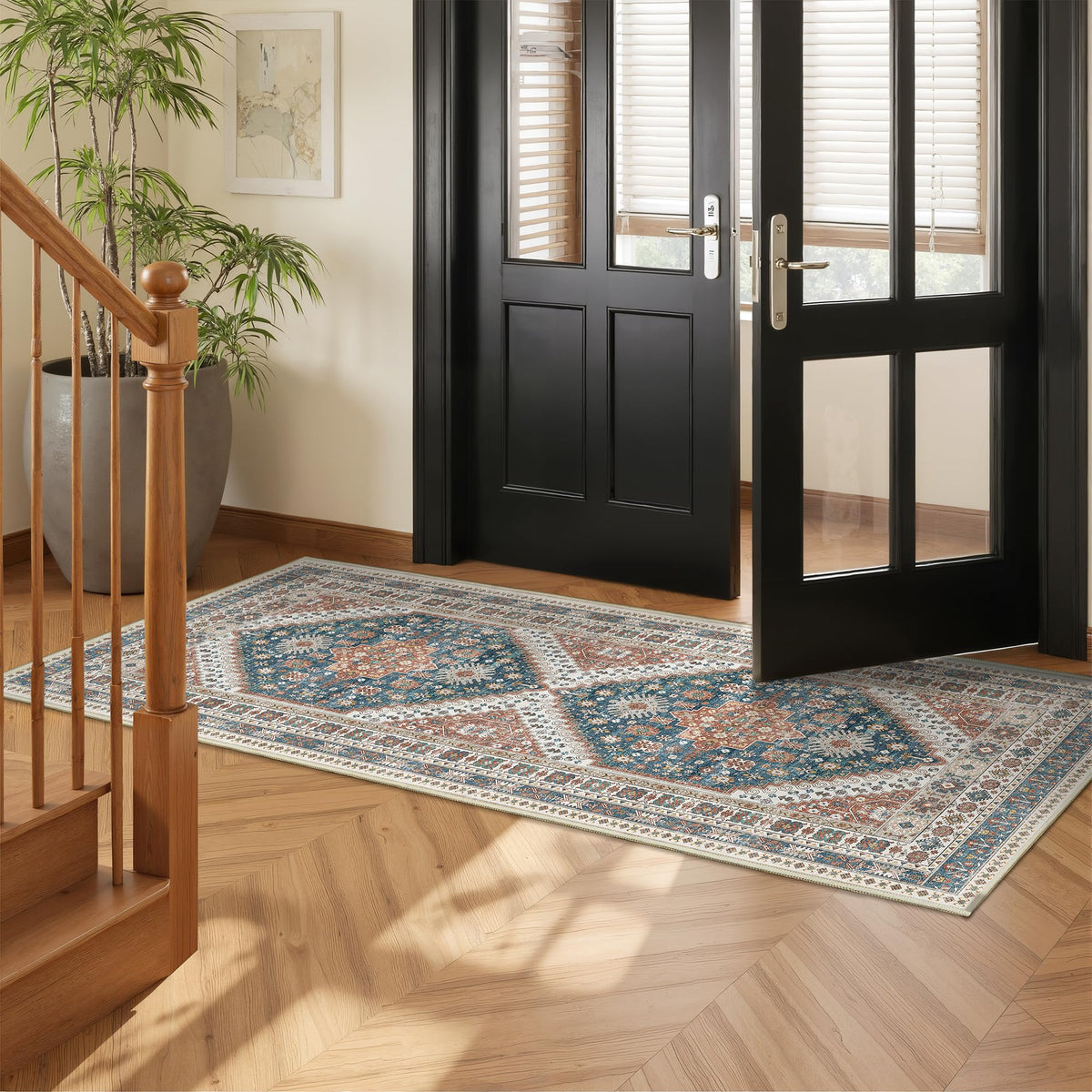 4x6 Area Rugs for Living Room, Non Slip Rugs for Bedroom, Beige