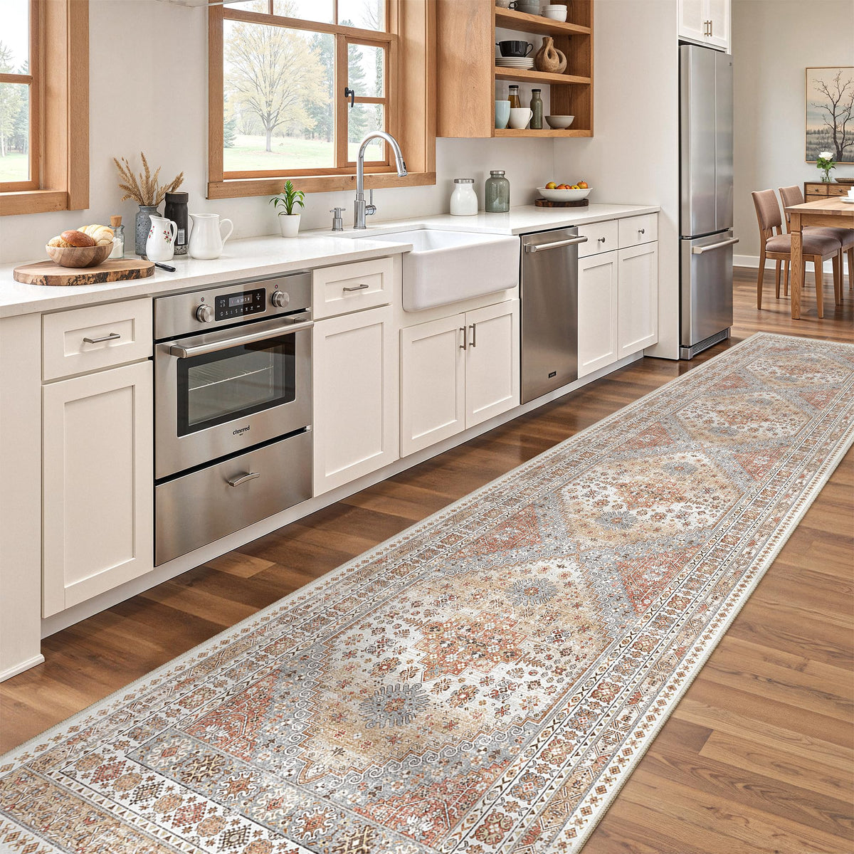 zesthome 5x7 Area Rugs for Living Room,Large Washable Rug,Orange