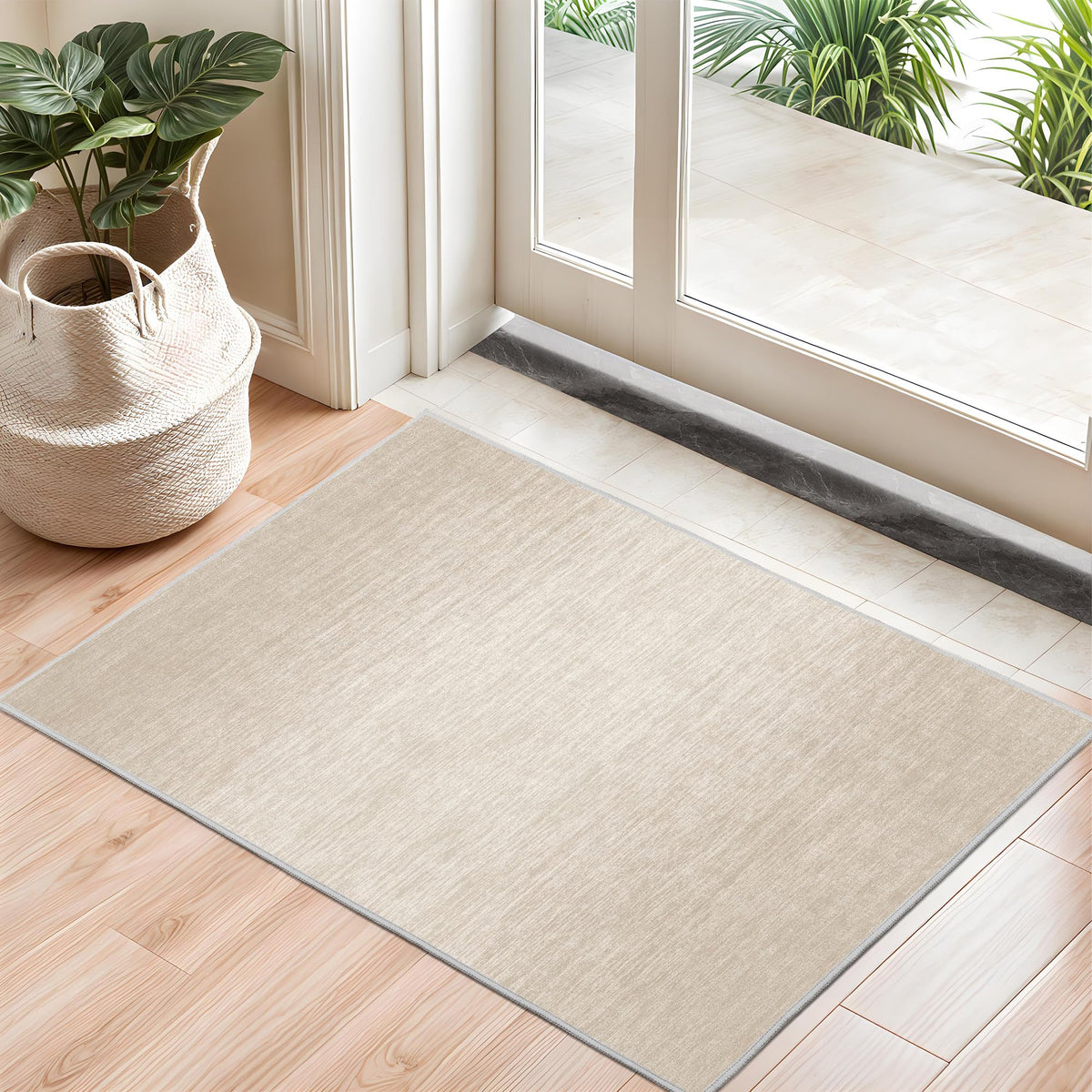 Valenrug Beige 8x10 Area Rugs for Living Room, Large Washable Rug Non Slip