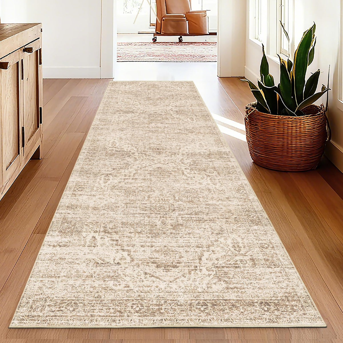 5x7 Area Rugs - Ultra-Thin Washble Rugs,Non-Slip Low Pile Abstract Print Rugs for Living Room,Home Office Decor,Stain Resistant Machine Washable Area Rug