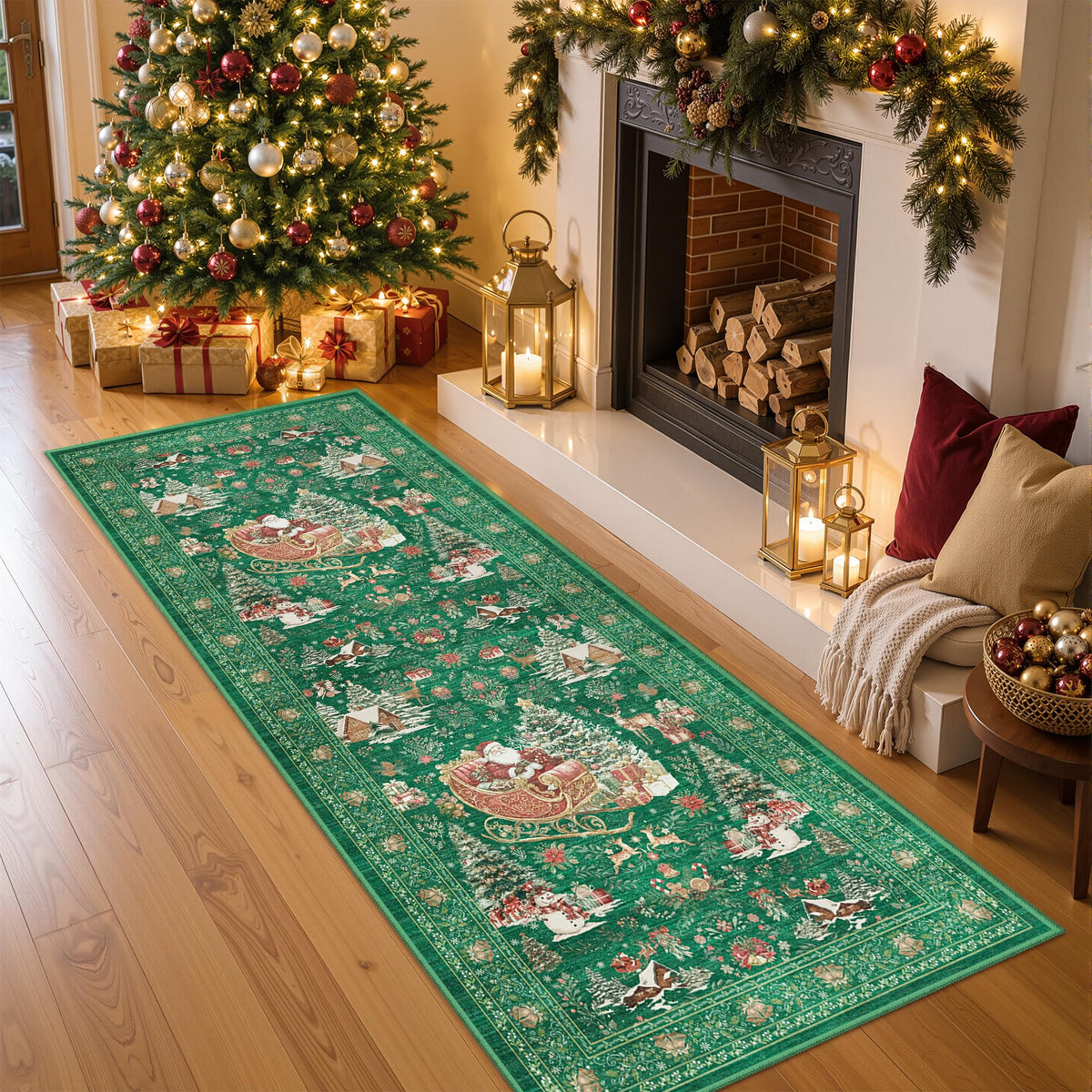 4x6 Area Rugs for Living Room, Non Slip Rugs for Bedroom, Beige