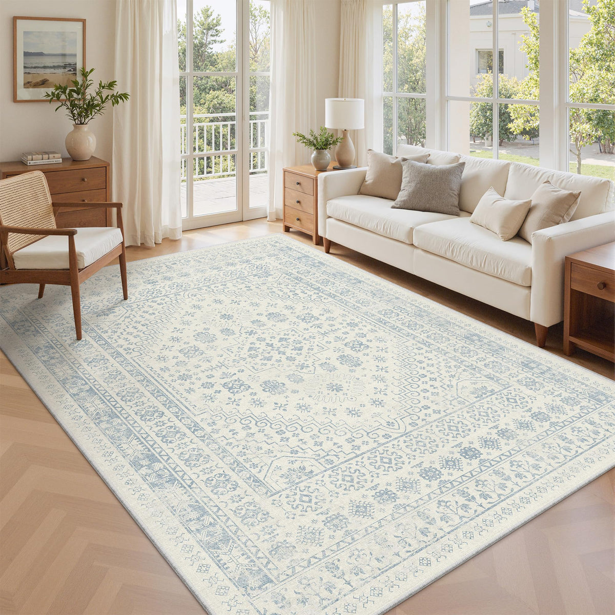 zesthome 5x7 Area Rugs for Living Room,Large Washable Rug,Orange