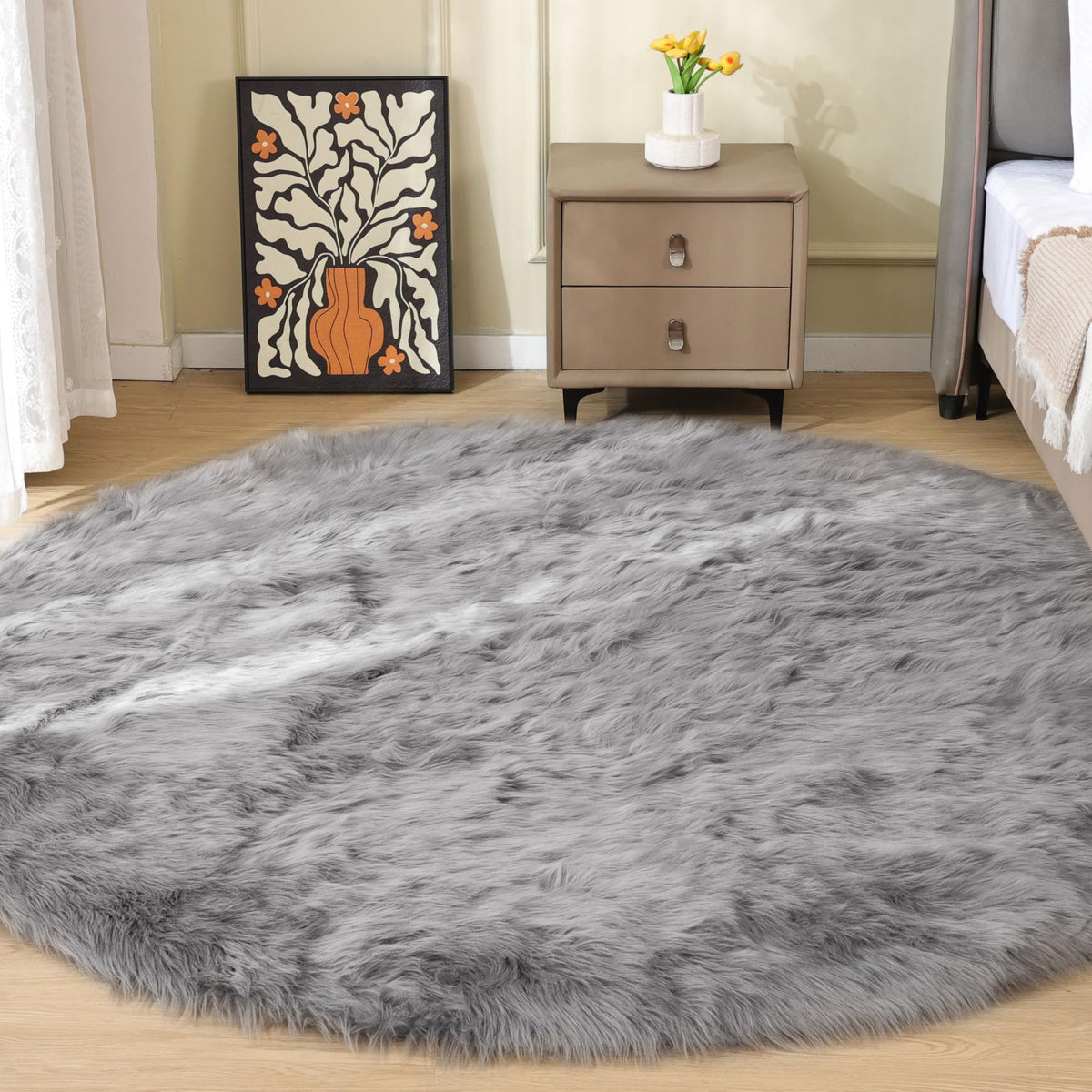 ORINOVA White Faux Sheepskin Fuzzy Fur Rugs for Bedroom Small Machine Washable Fluffy Area Rugs for Living Room 2x4 Shag Nursery Rug