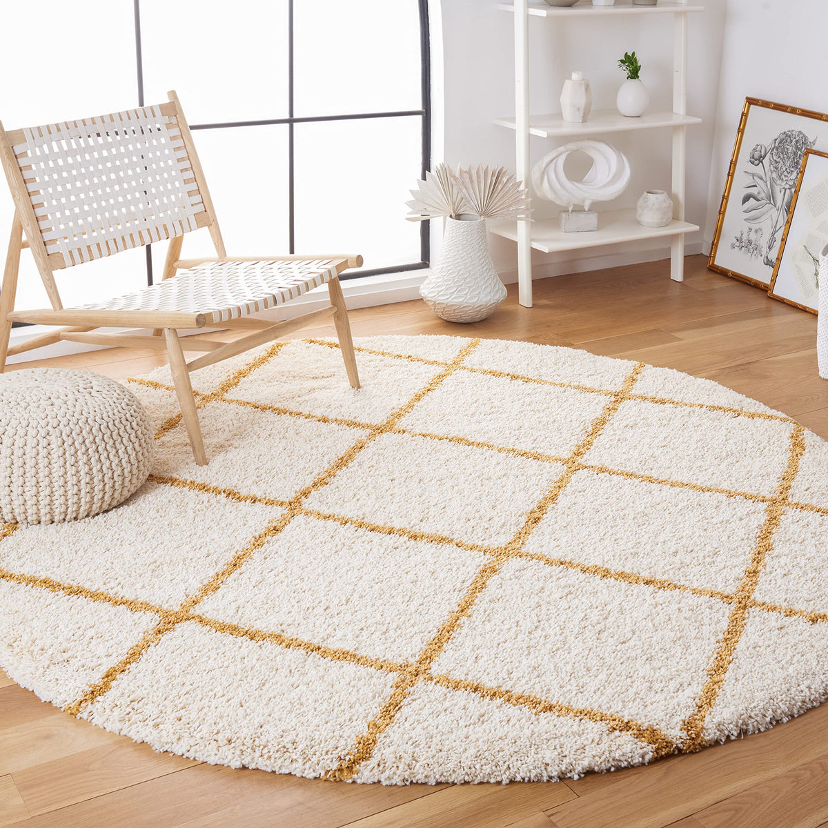 SAFAVIEH Hudson Shag Accent Rug 3'x5', Soft Plush Grey & Beige SGH281J