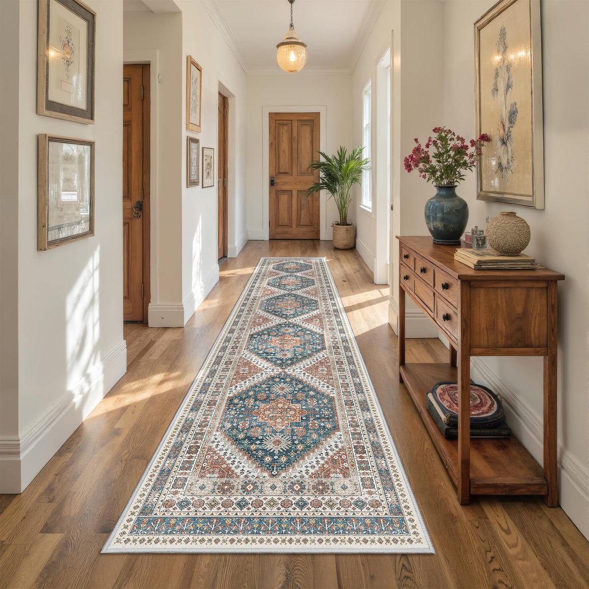 4x6 Area Rugs for Living Room, Non Slip Rugs for Bedroom, Beige