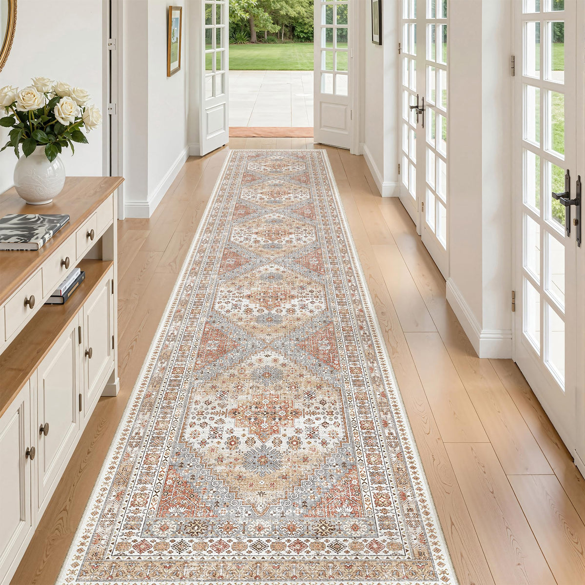 zesthome 5x7 Area Rugs for Living Room,Large Washable Rug,Orange