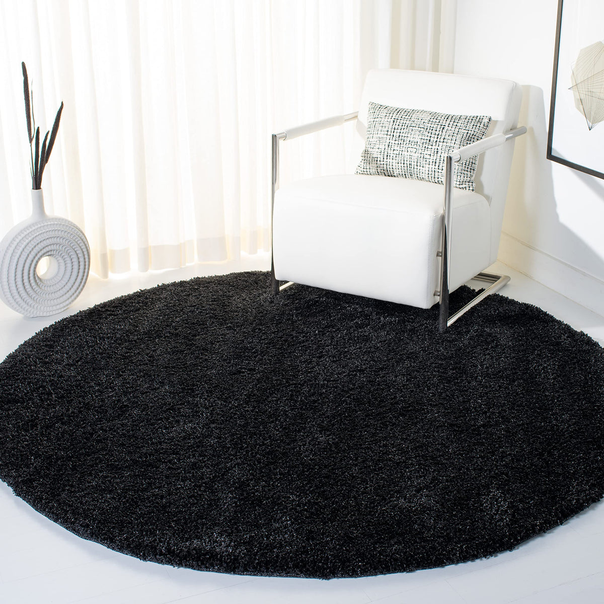 SAFAVIEH Area Rug 4x6 - California Shag Collection - Ivory, Non-Shedding & Easy to Clean, Ultra Plush Thick Pile, Ideal for Living Room, Bedroom, Dining Space (SG151-1212)