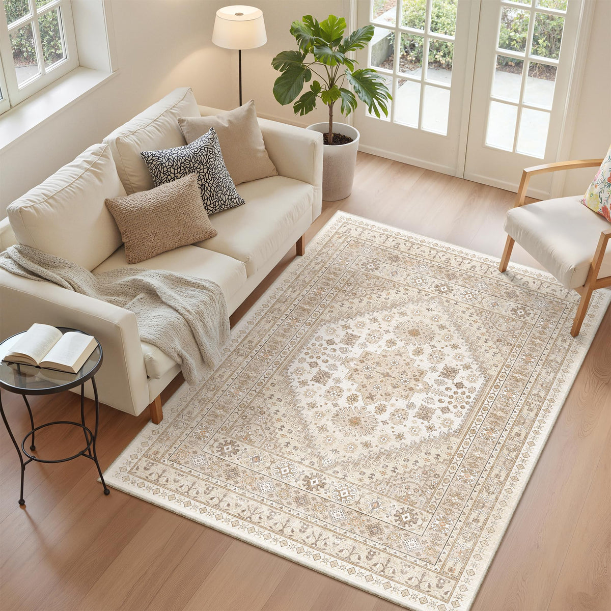 zesthome 5x7 Area Rugs for Living Room,Large Washable Rug,Orange