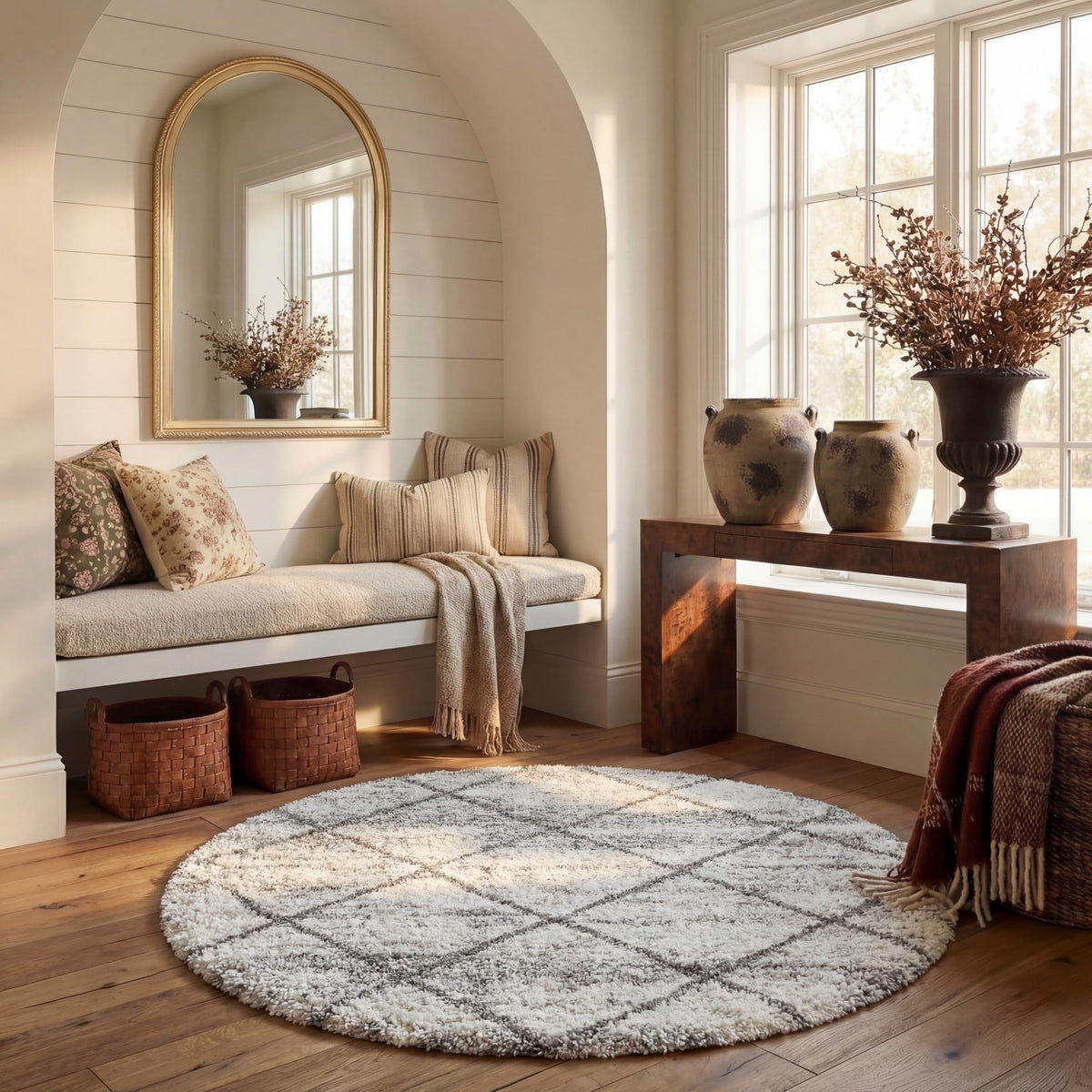 SAFAVIEH Hudson Shag Accent Rug 3'x5', Soft Plush Grey & Beige SGH281J