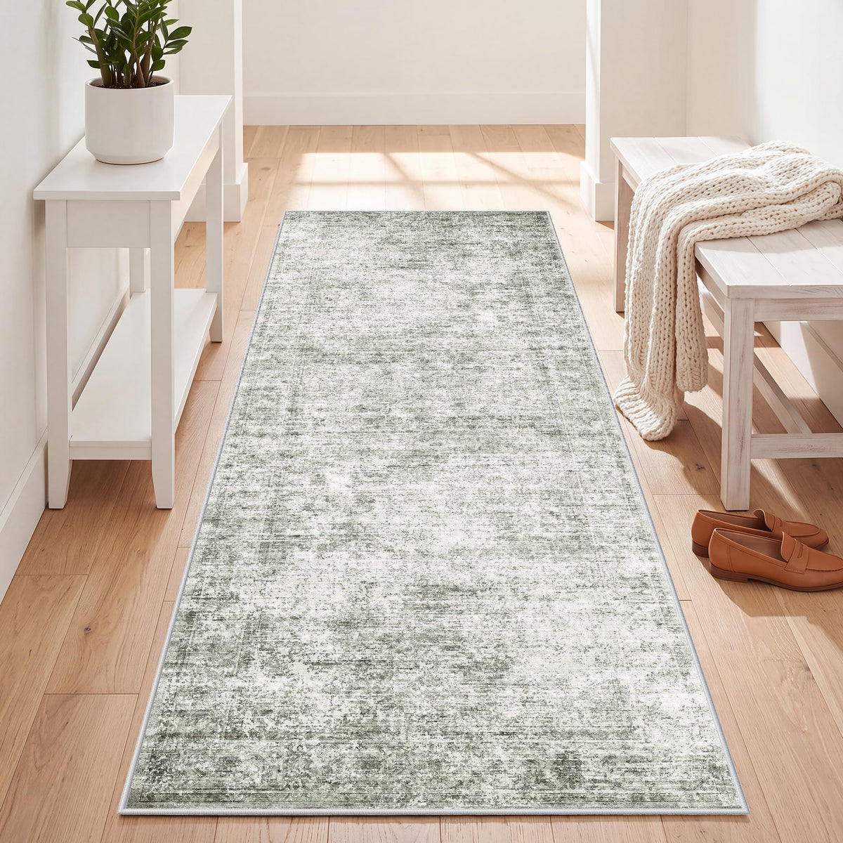 LIVELYGLOW 5x7 Washable Abstract Area Rug, Small Indoor Bedroom Dorm Rug