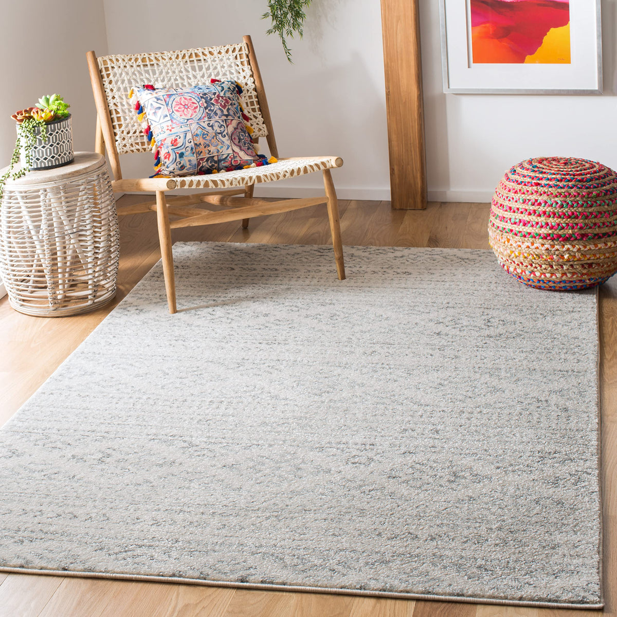 SAFAVIEH Tulum Area Rug 8x10, Large Ivory & Grey TUL272A