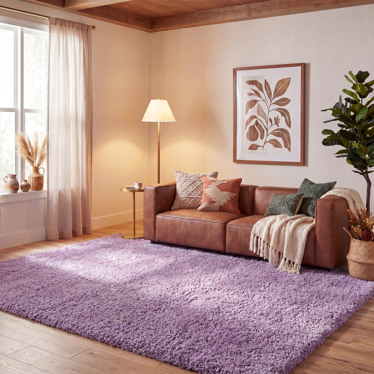 SAFAVIEH Area Rug 4x6 - California Shag Collection - Ivory, Non-Shedding & Easy to Clean, Ultra Plush Thick Pile, Ideal for Living Room, Bedroom, Dining Space (SG151-1212)
