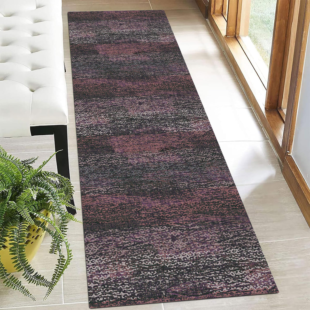 RUGSURE Washable Area Rug - 1/6 Thick - Stain & Water Resistant Non-Slip - Resistant Rug for Living Room, Bedroom, Nursery, Pet & Child Friendly, Vintage Charm Area Rugs (Grey+LightTeal, 3' x 5 ')