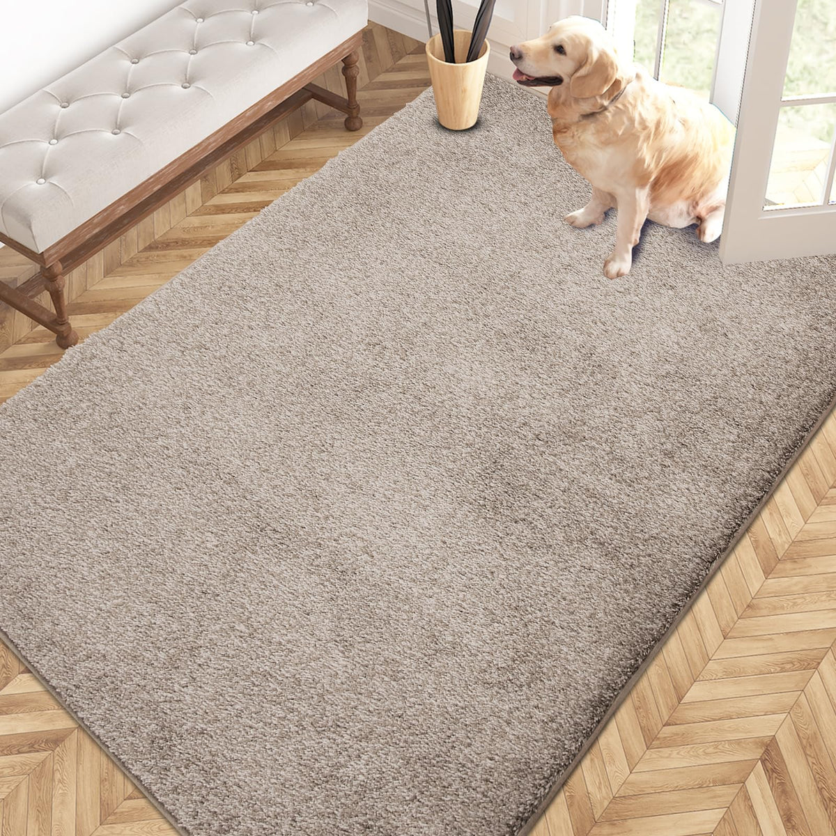 PURRUGS Dirt Trapping Indoor Door Mat, 20" x 31.5", Bluish Grey-Black