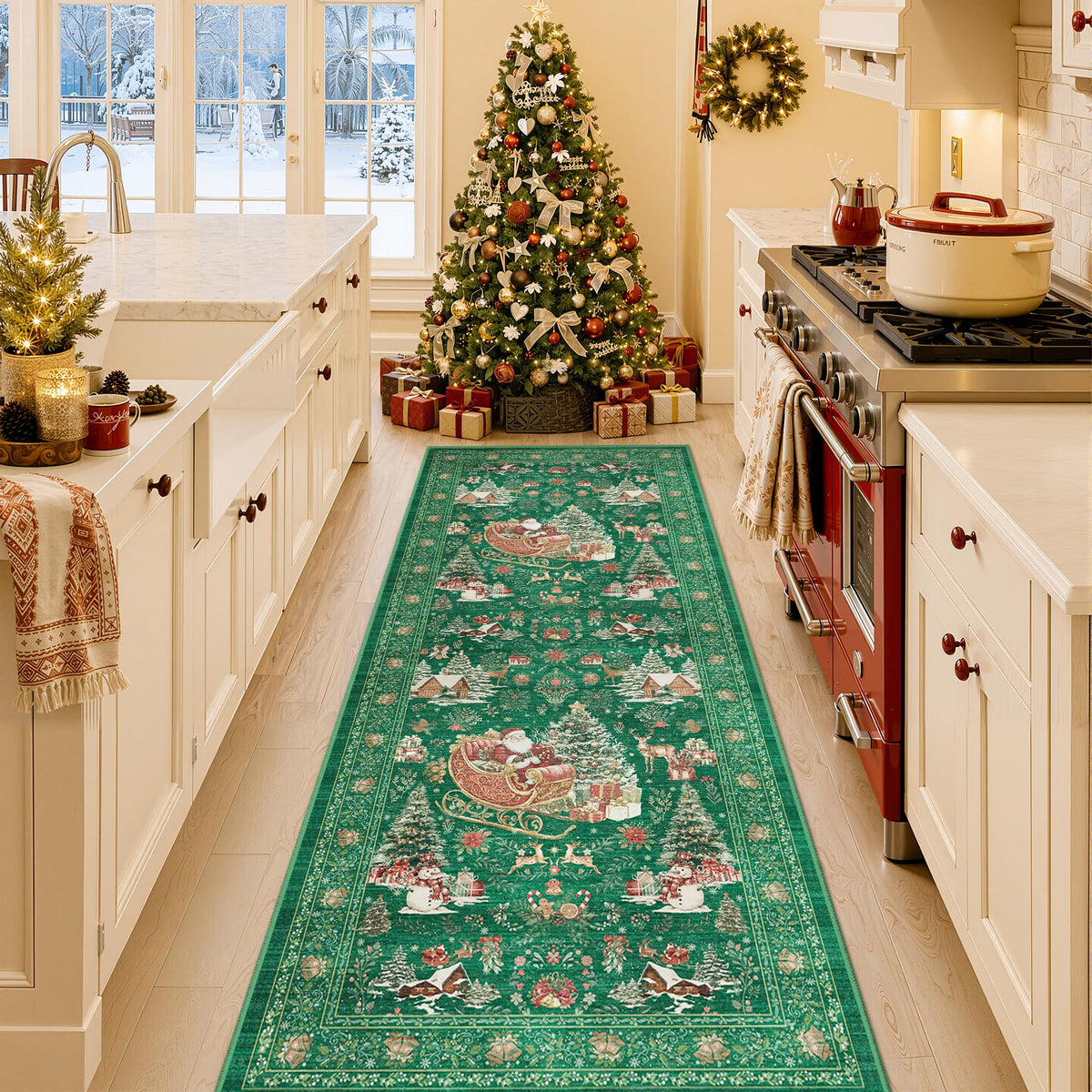 4x6 Area Rugs for Living Room, Non Slip Rugs for Bedroom, Beige