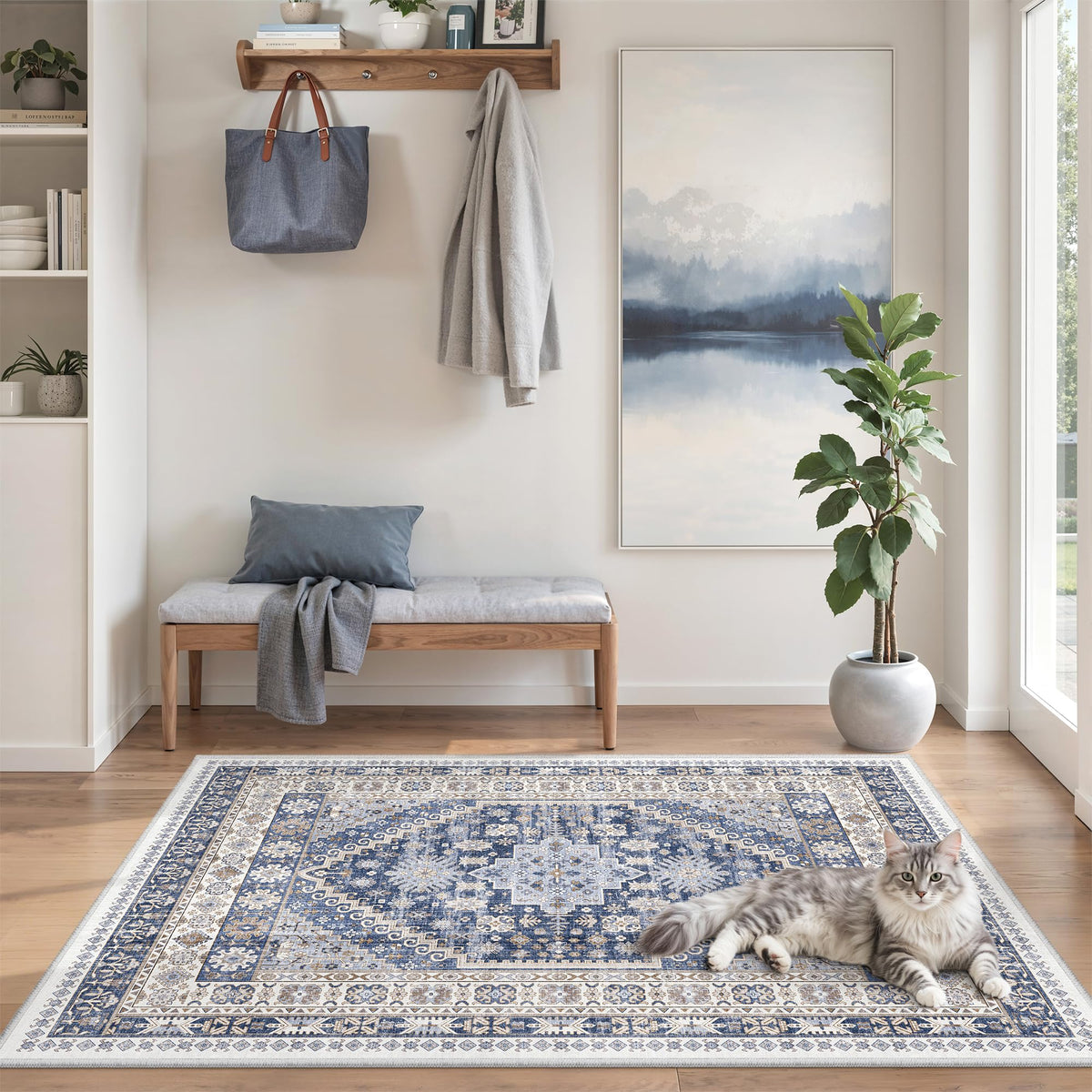 zesthome 5x7 Area Rugs for Living Room,Large Washable Rug,Orange