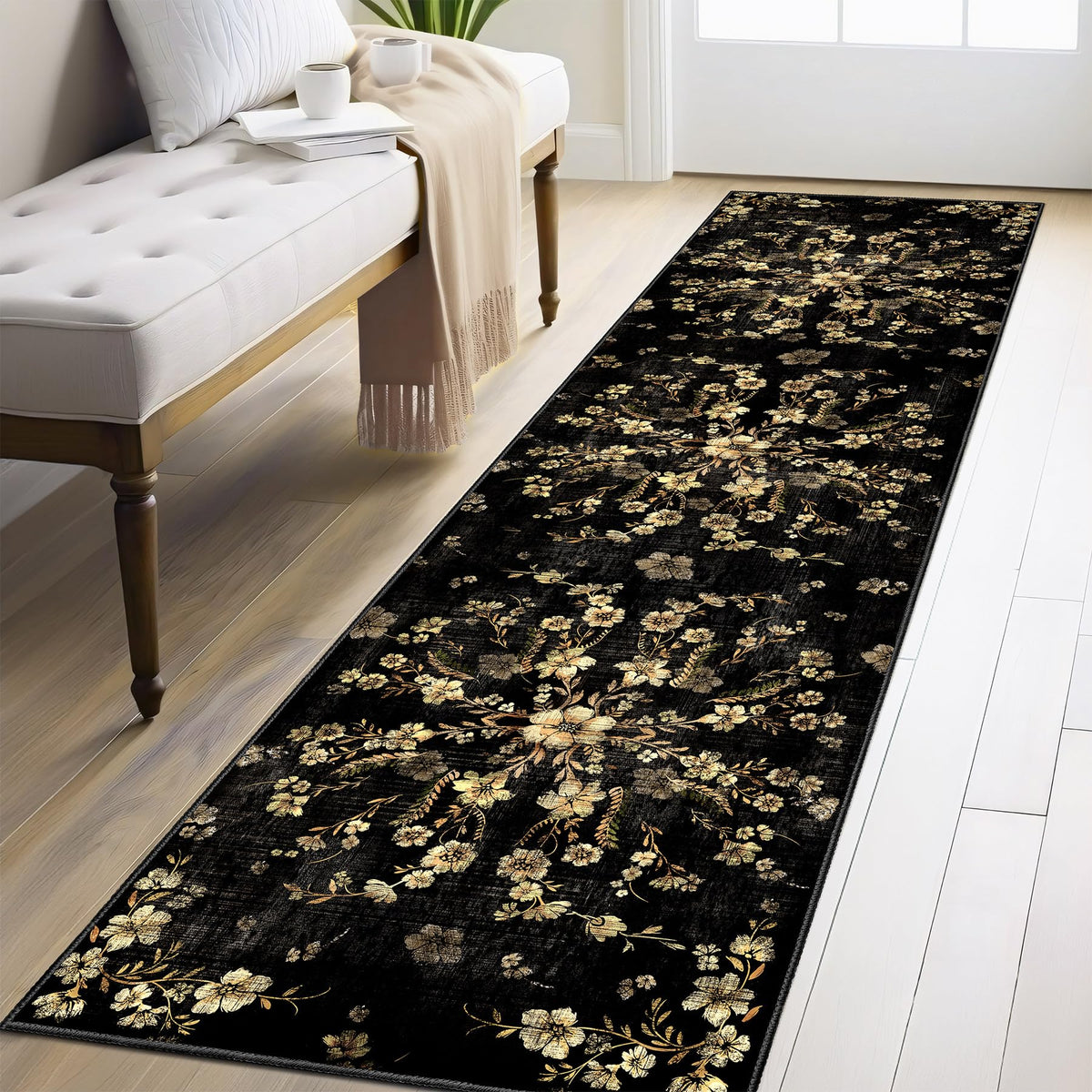 Beige Rug 3x5 Washable Area Rugs for Bedroom Living Room Kitchen Entryway Bedside,Small Modern Marble Abstract Non Slip Carpet