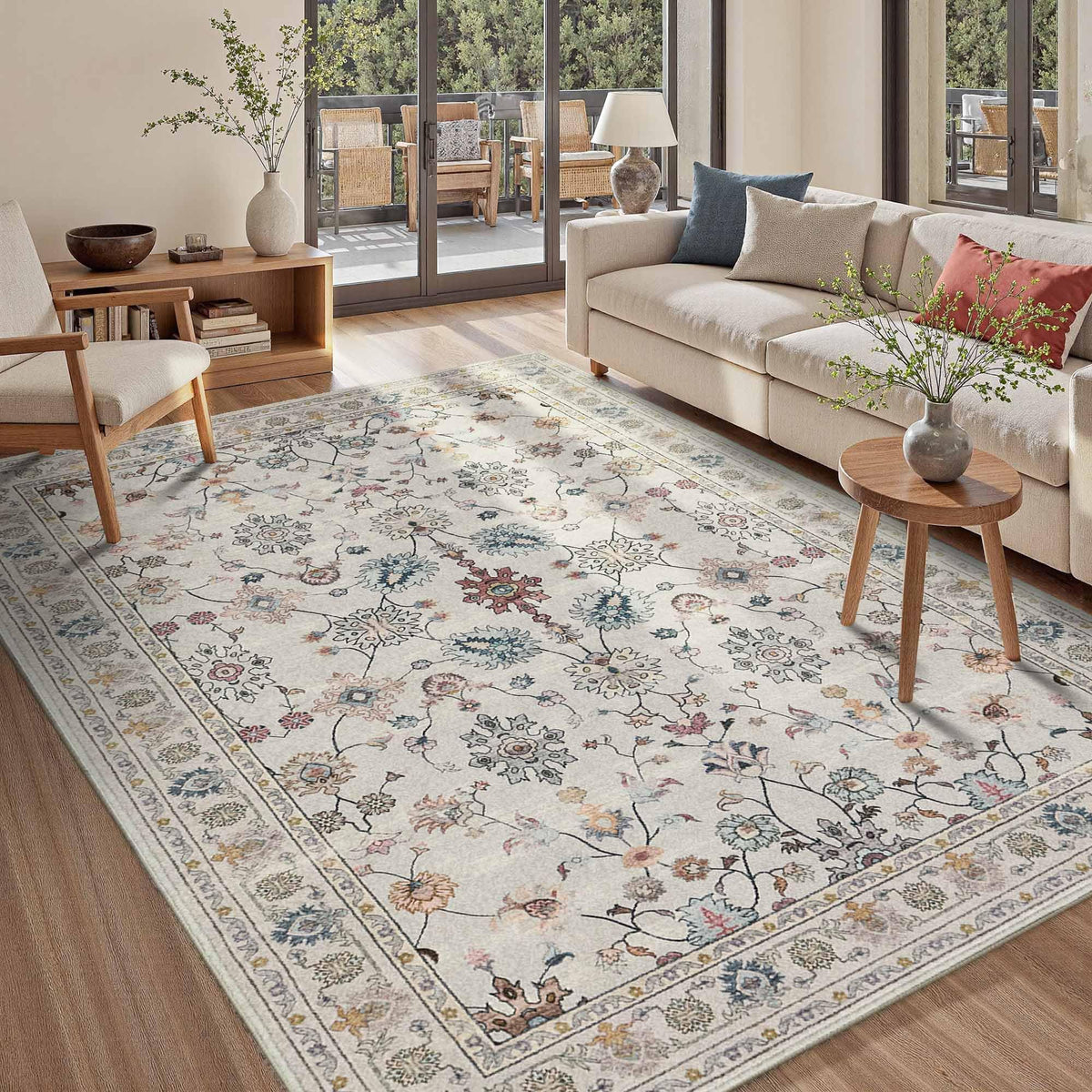 Rugxara Grey 5x7 Area Rugs for Bedroom & Living Room