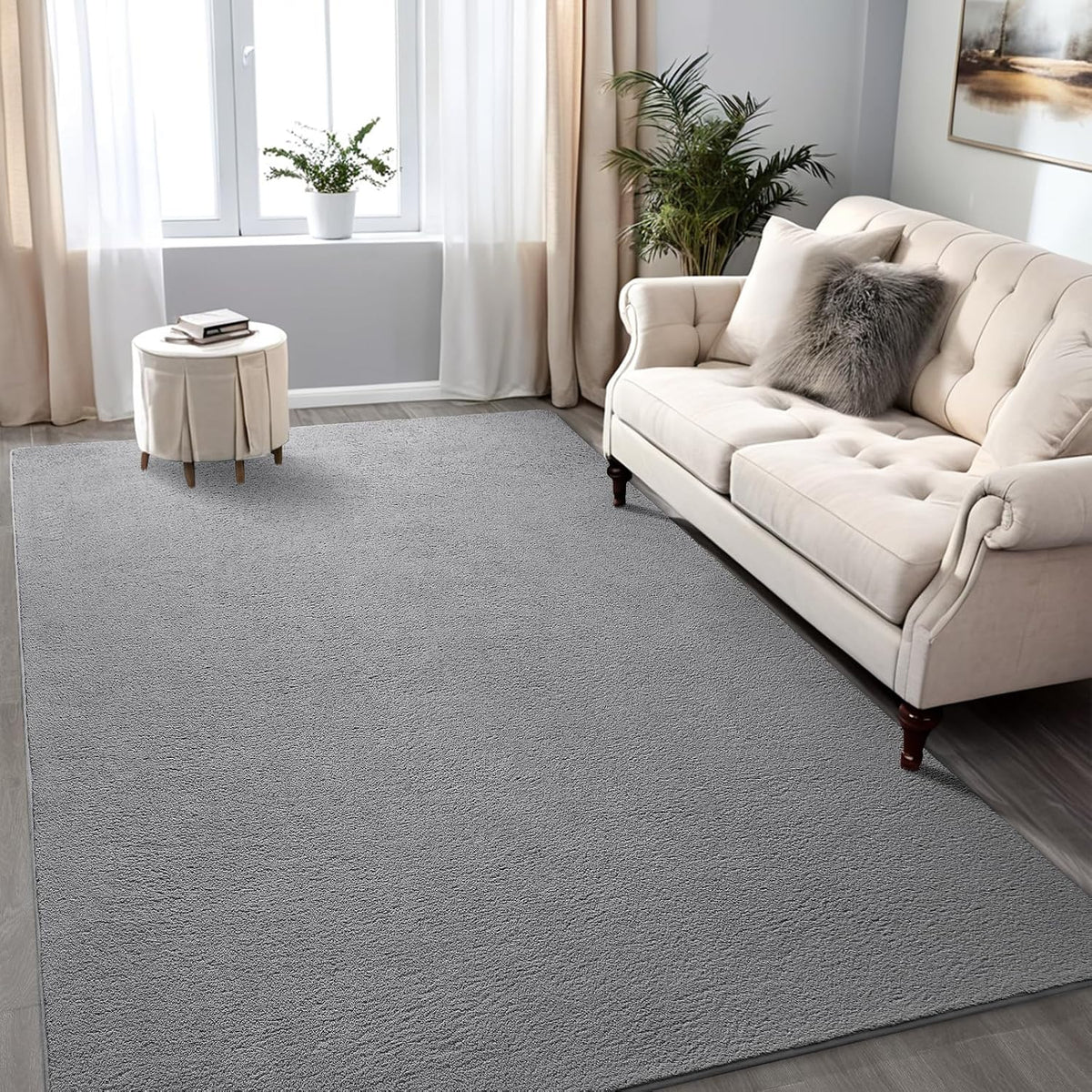 4x6 Grey Area Rug Modern Aesthetic Minimalist