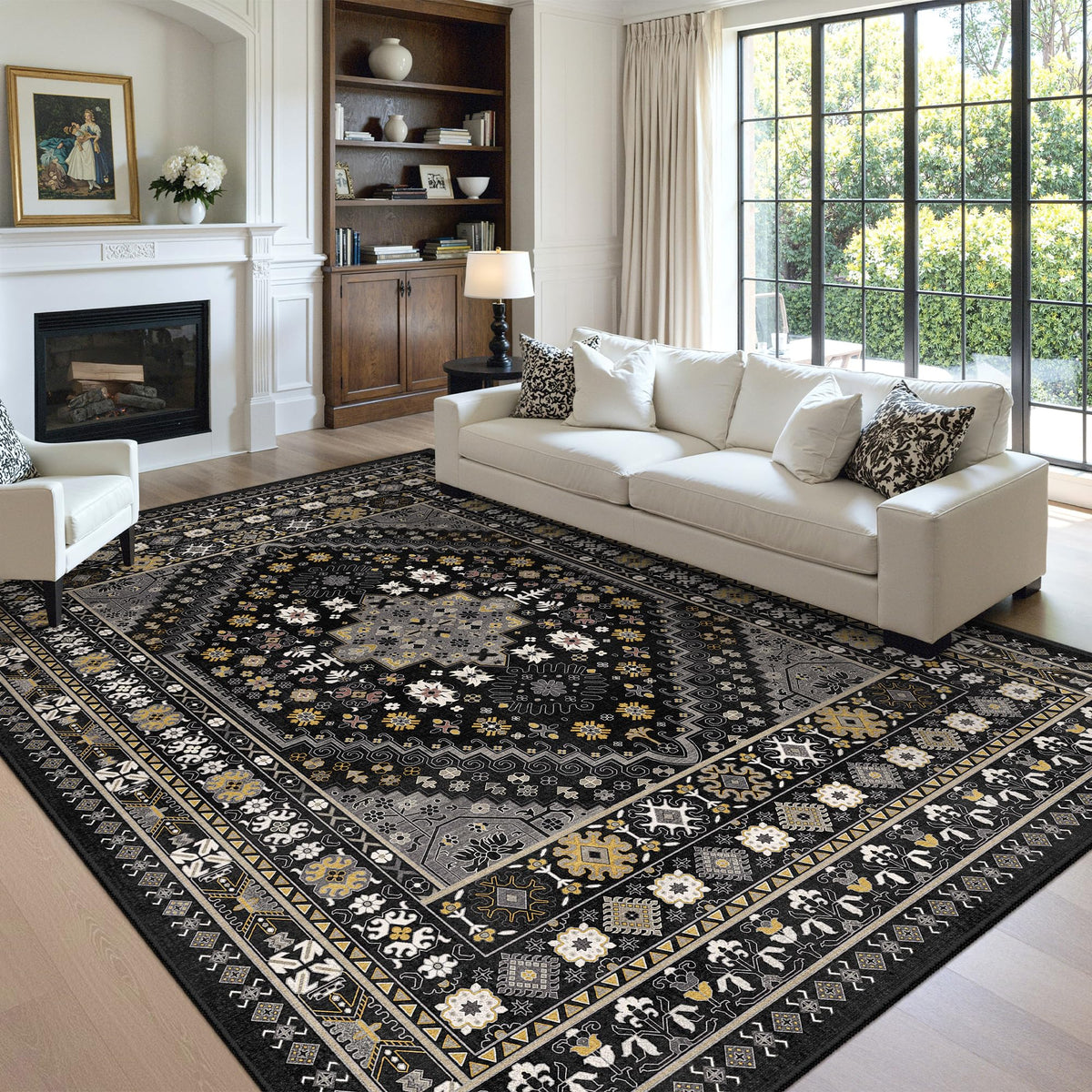 zesthome 5x7 Area Rugs for Living Room,Large Washable Rug,Orange