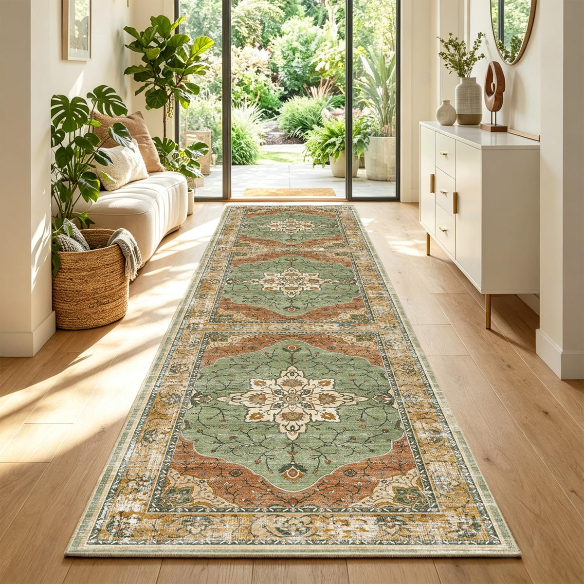 YARNSCAPE 2' x 3' Machine Washable Area Rug, Non-Slip Low-Pile Carpet