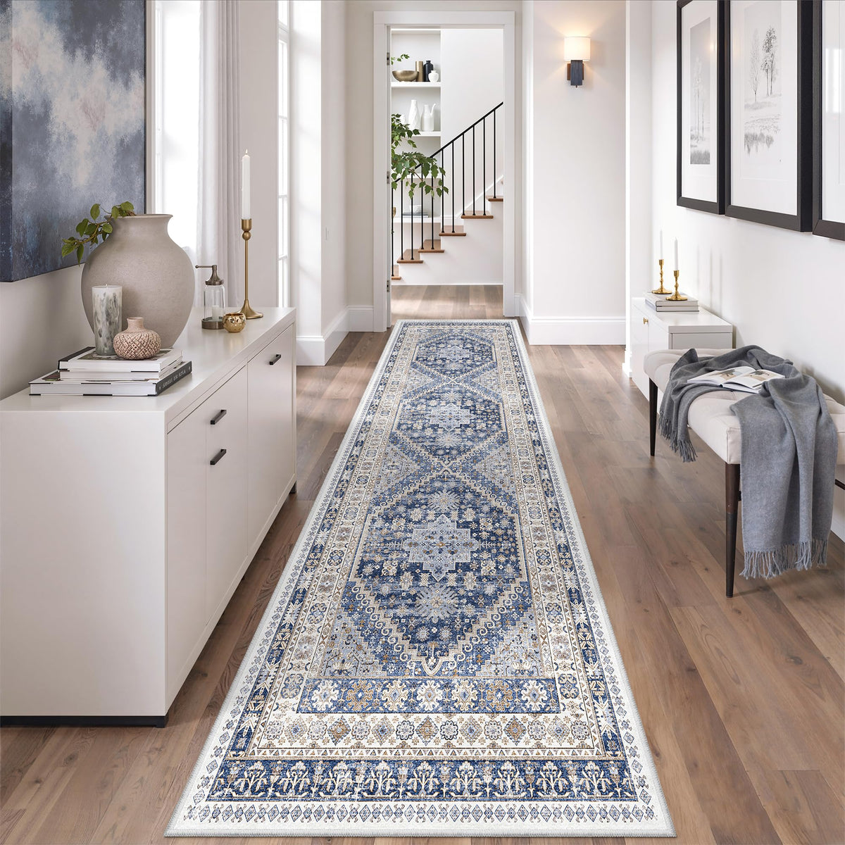zesthome 5x7 Area Rugs for Living Room,Large Washable Rug,Orange