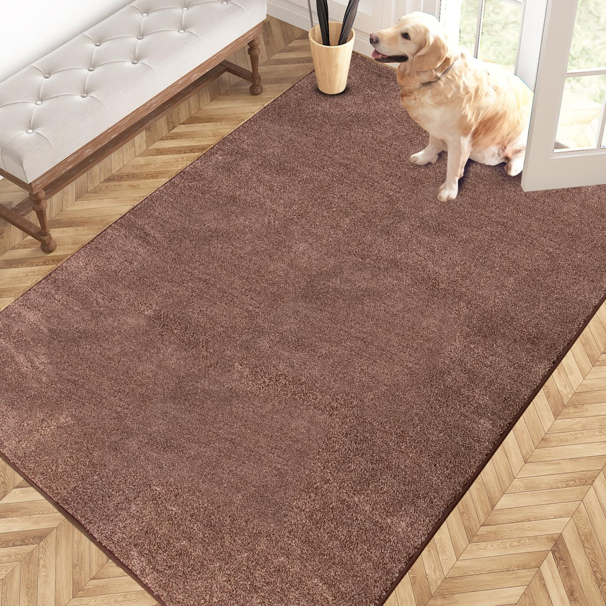 PURRUGS Dirt Trapping Indoor Door Mat, 20" x 31.5", Bluish Grey-Black
