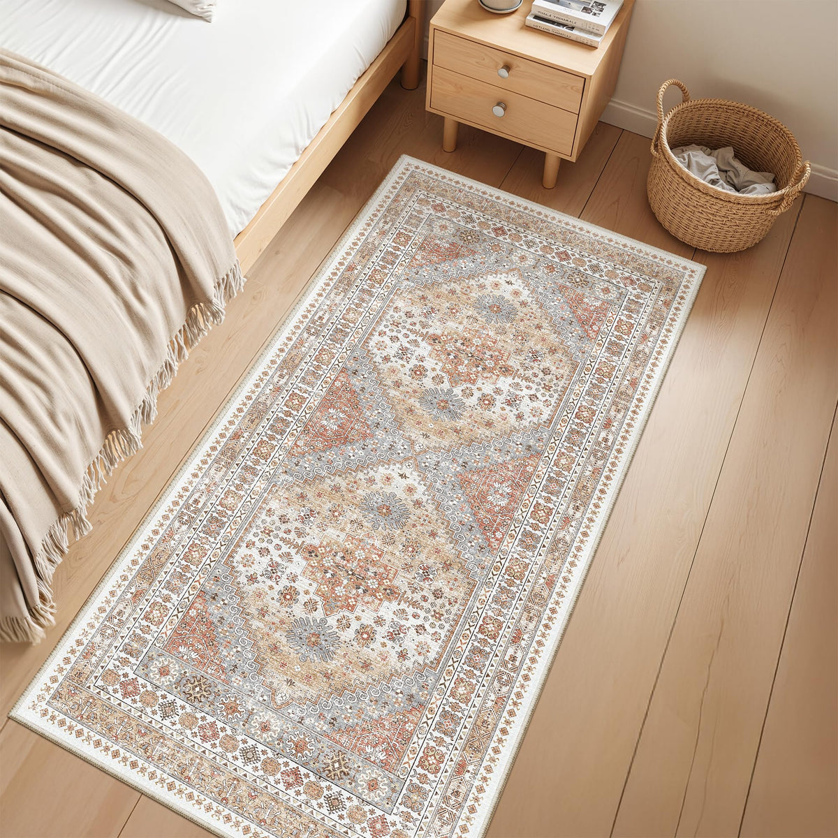 zesthome 5x7 Area Rugs for Living Room,Large Washable Rug,Orange