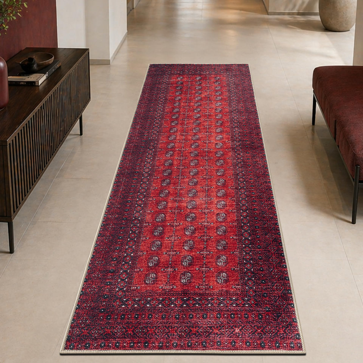 Keen Home Design Vintage Washable Area Rug, Non-Slip Low Pile, 5x7
