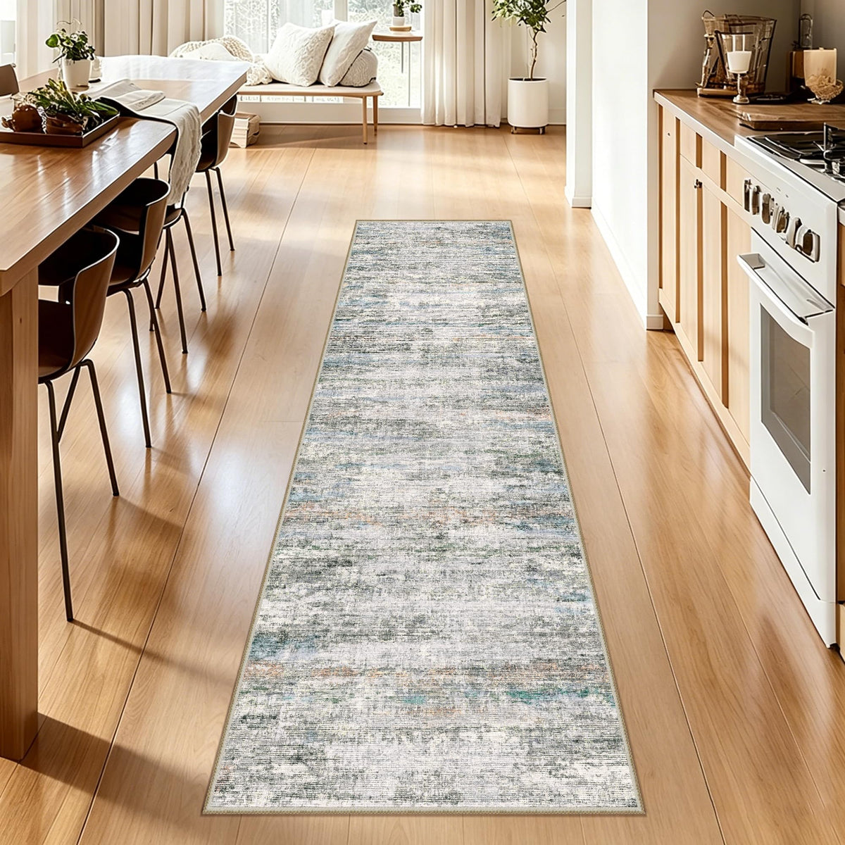 5x7 Area Rugs - Ultra-Thin Washble Rugs,Non-Slip Low Pile Abstract Print Rugs for Living Room,Home Office Decor,Stain Resistant Machine Washable Area Rug