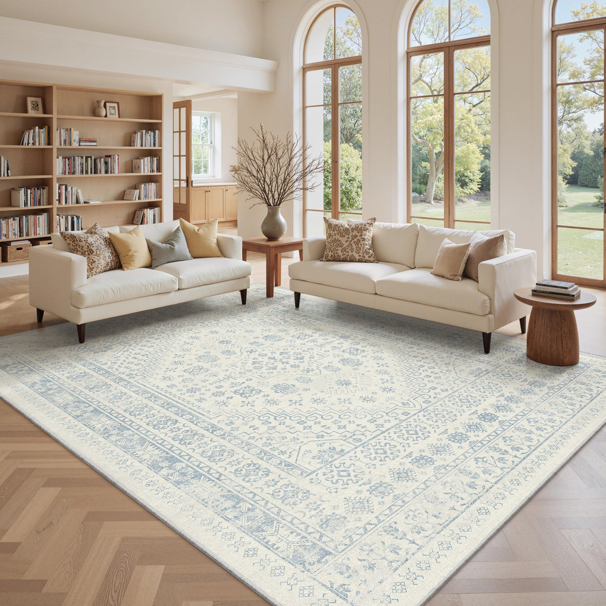 zesthome 5x7 Area Rugs for Living Room,Large Washable Rug,Orange