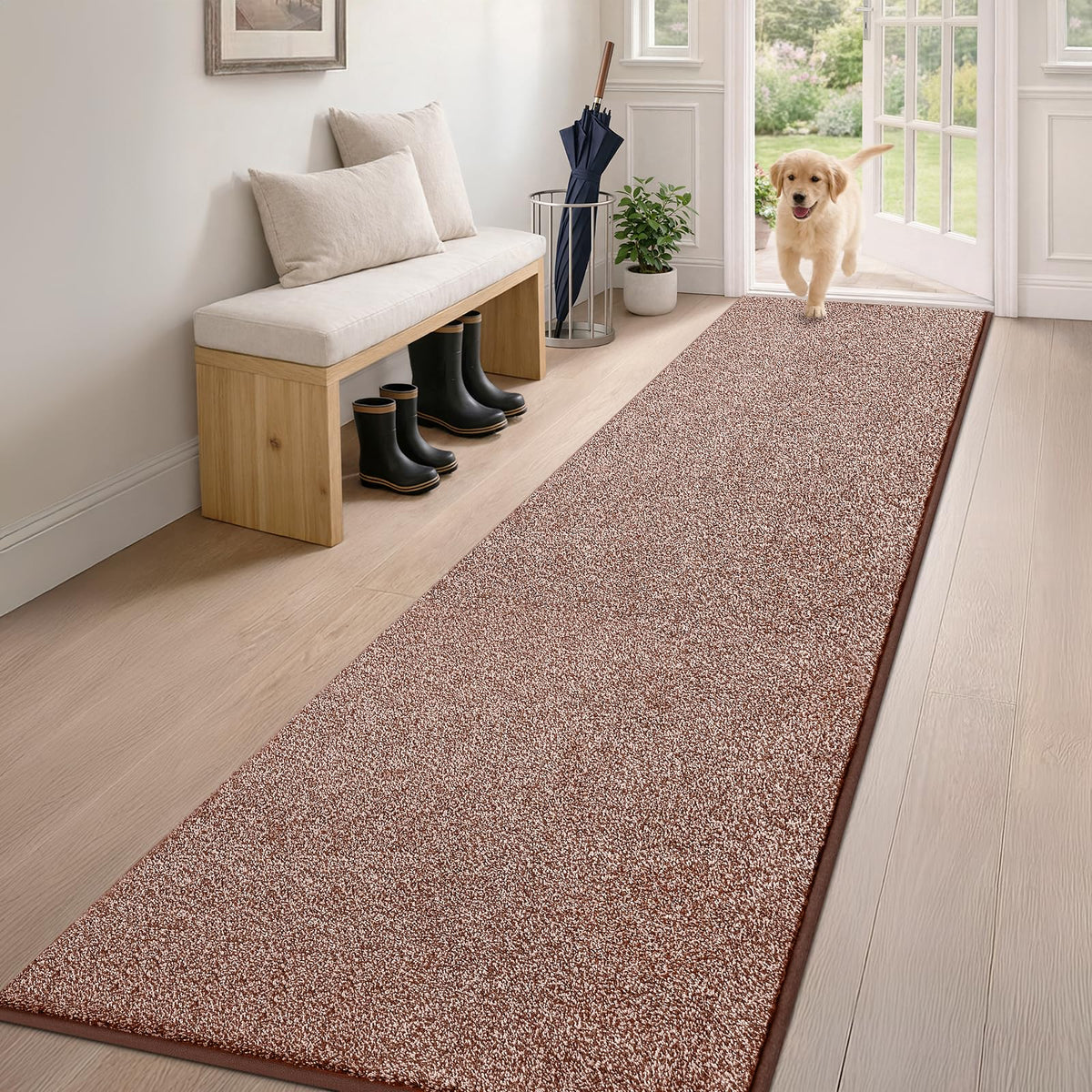 PURRUGS Dirt Trapping Indoor Door Mat, 20" x 31.5", Bluish Grey-Black