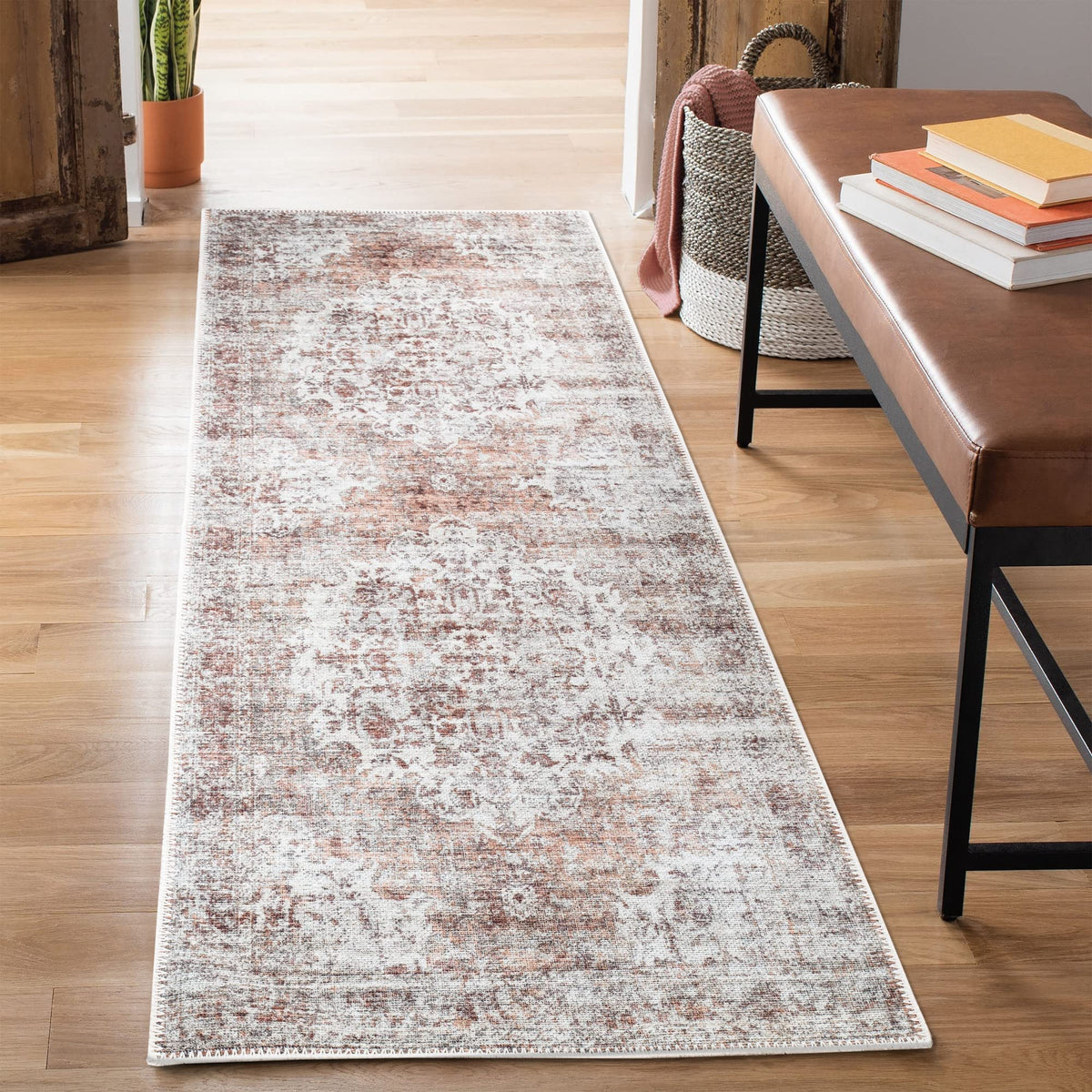 Bloom Rugs Washable Non-Slip 8' x 10' Rug - Gray/Charcoal/Blue Modern Abstract Area Rug for Living Room, Bedroom, Dining Room, and Kitchen - Exact Size: 8' x 10'