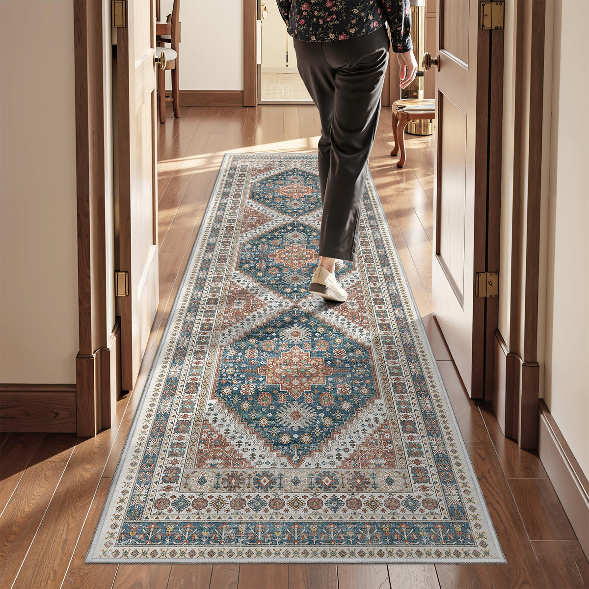 4x6 Area Rugs for Living Room, Non Slip Rugs for Bedroom, Beige