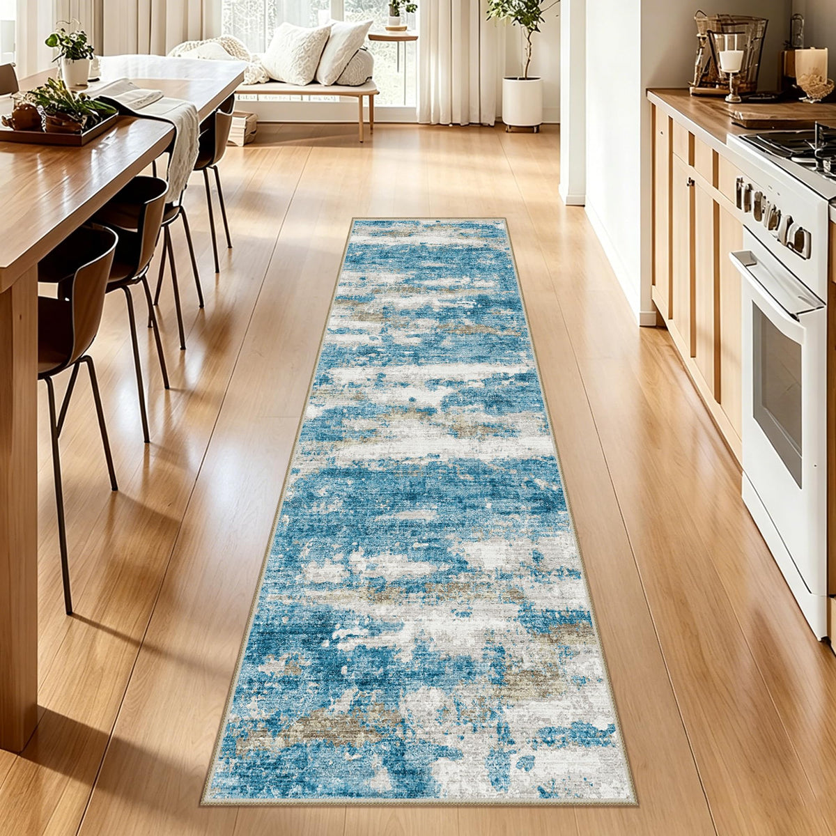 5x7 Area Rugs - Ultra-Thin Washble Rugs,Non-Slip Low Pile Abstract Print Rugs for Living Room,Home Office Decor,Stain Resistant Machine Washable Area Rug