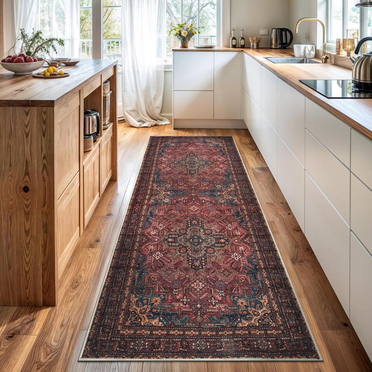 Bloom Rugs Washable Non-Slip 8' x 10' Rug - Gray/Charcoal/Blue Modern Abstract Area Rug for Living Room, Bedroom, Dining Room, and Kitchen - Exact Size: 8' x 10'