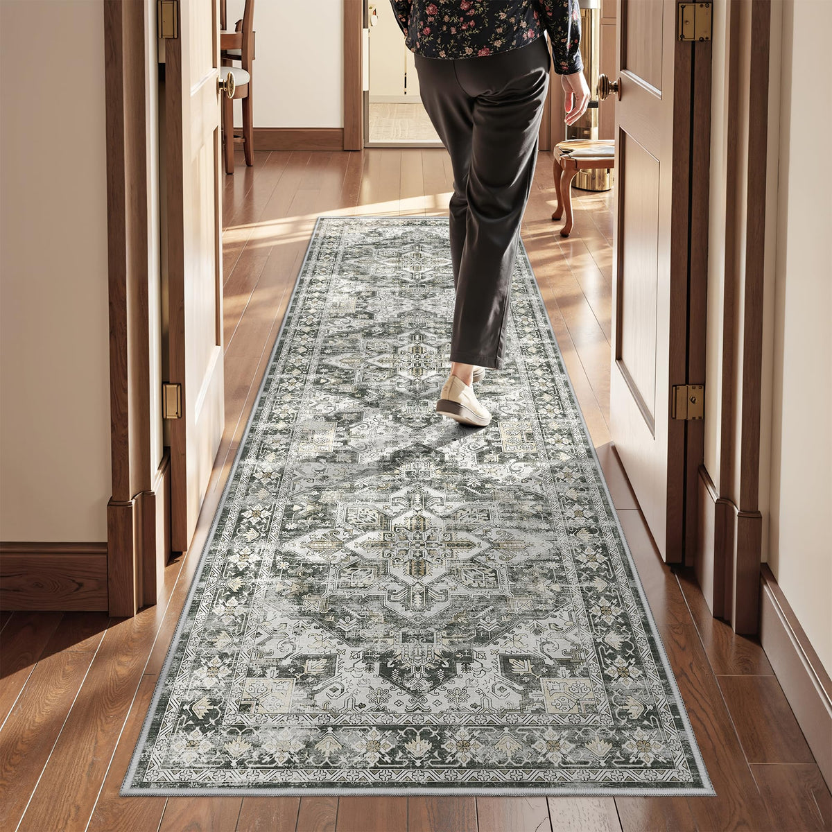 4x6 Area Rugs for Living Room, Non Slip Rugs for Bedroom, Beige