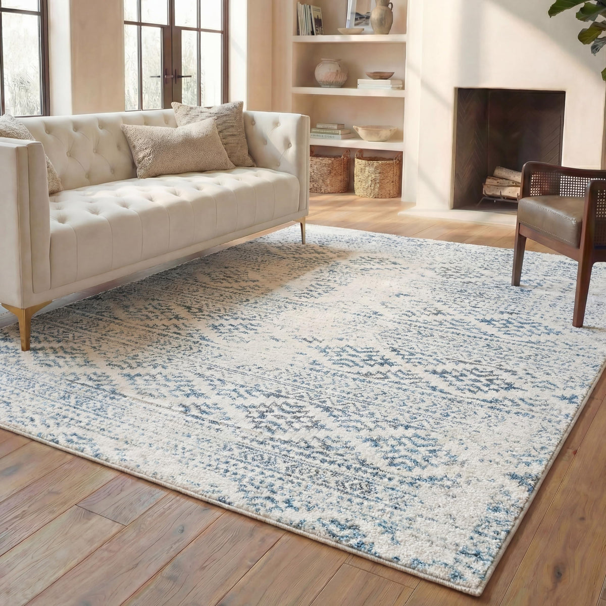 SAFAVIEH Tulum Area Rug 8x10, Large Ivory & Grey TUL272A