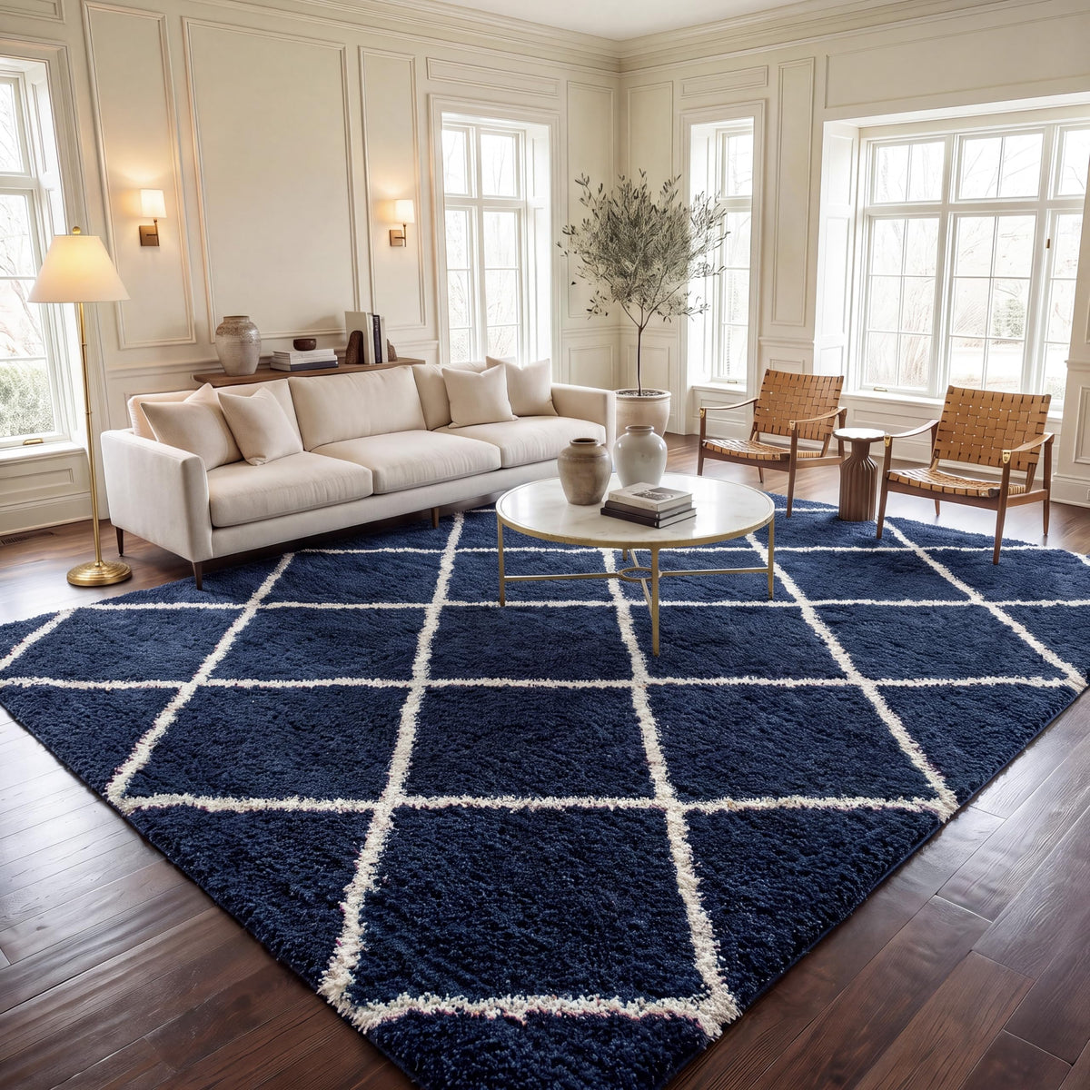 SAFAVIEH Hudson Shag Accent Rug 3'x5', Soft Plush Grey & Beige SGH281J